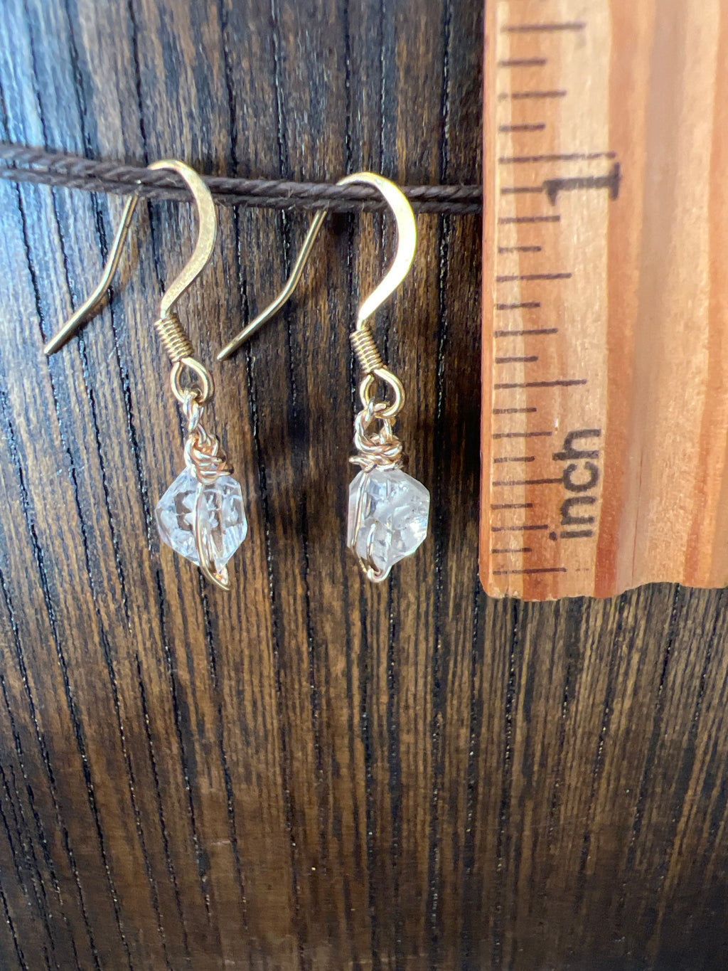 Clear Quartz Crystal Tiny Earrings