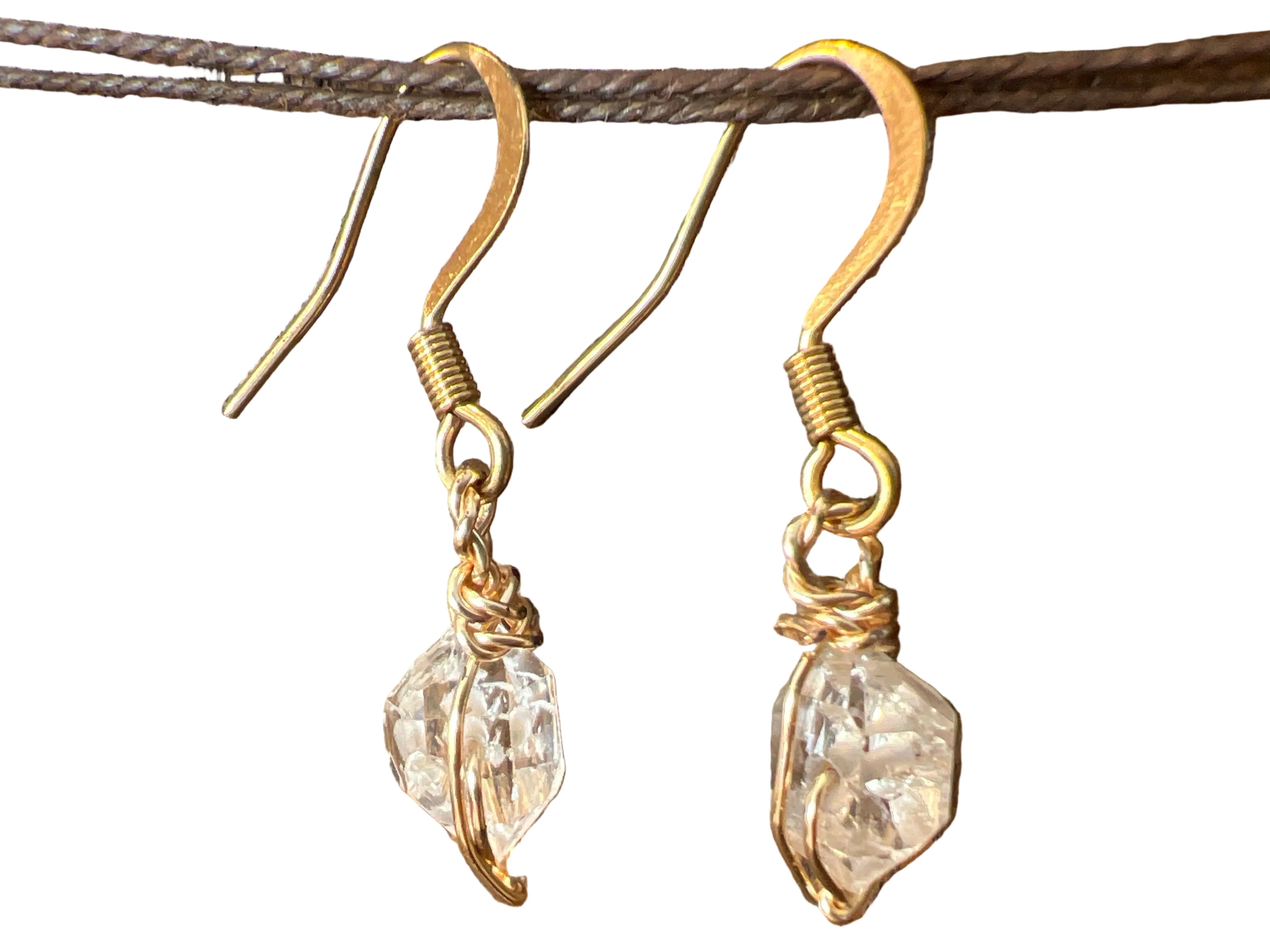 Clear Quartz Crystal Tiny Earrings