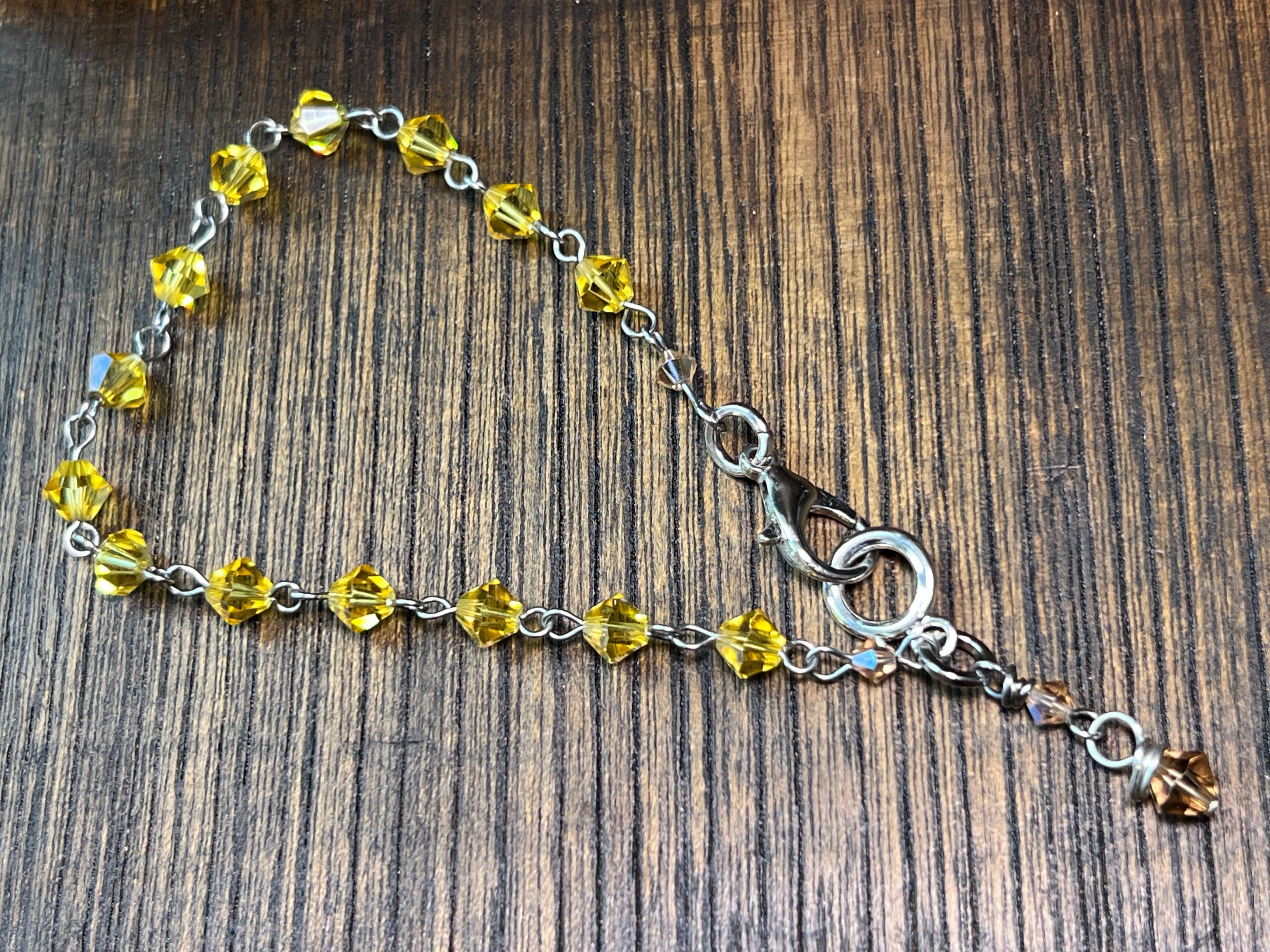 Swarovski Crystal Bracelet - yellow & brown