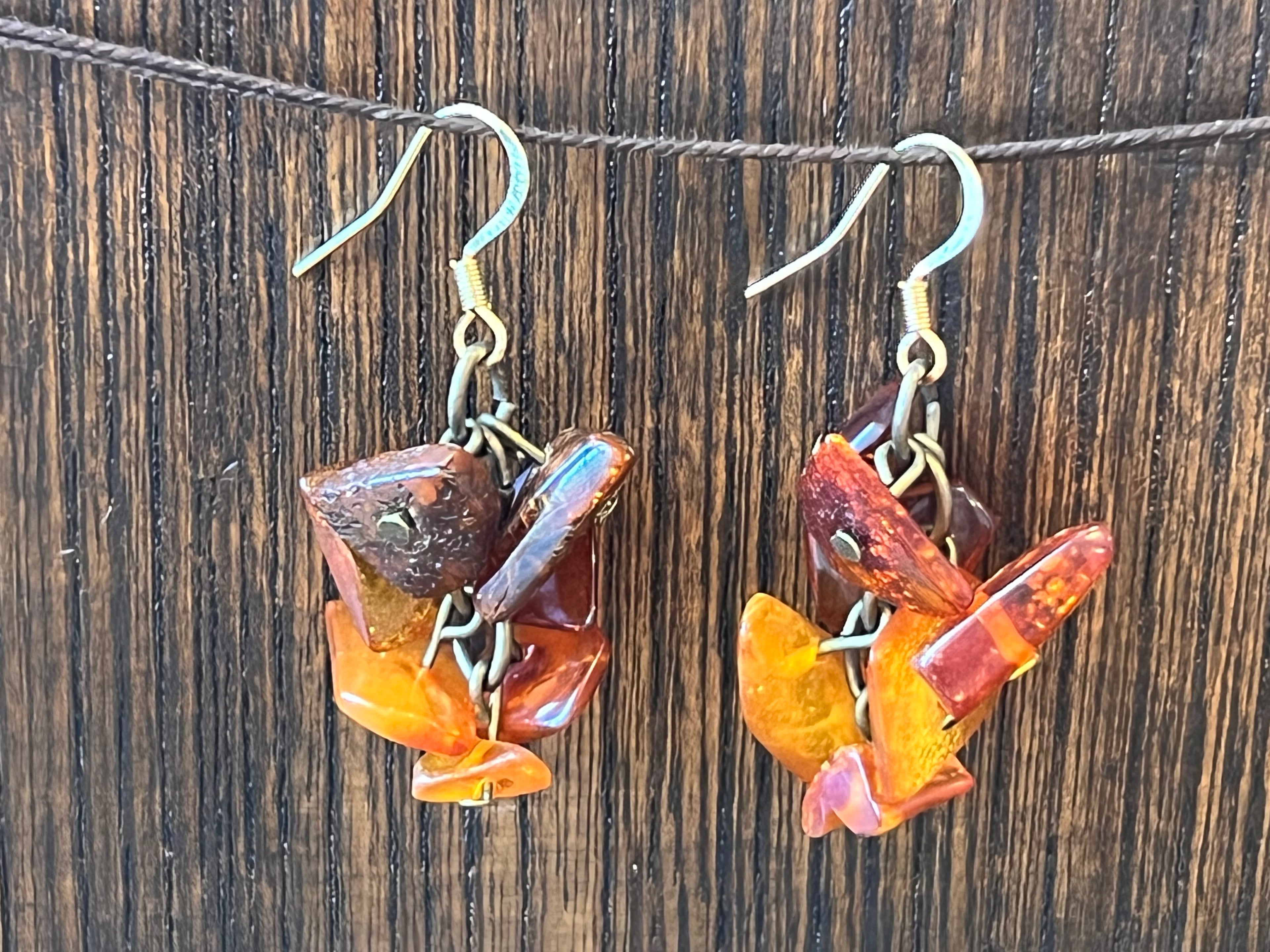 Polish Amber Shaky Earrings