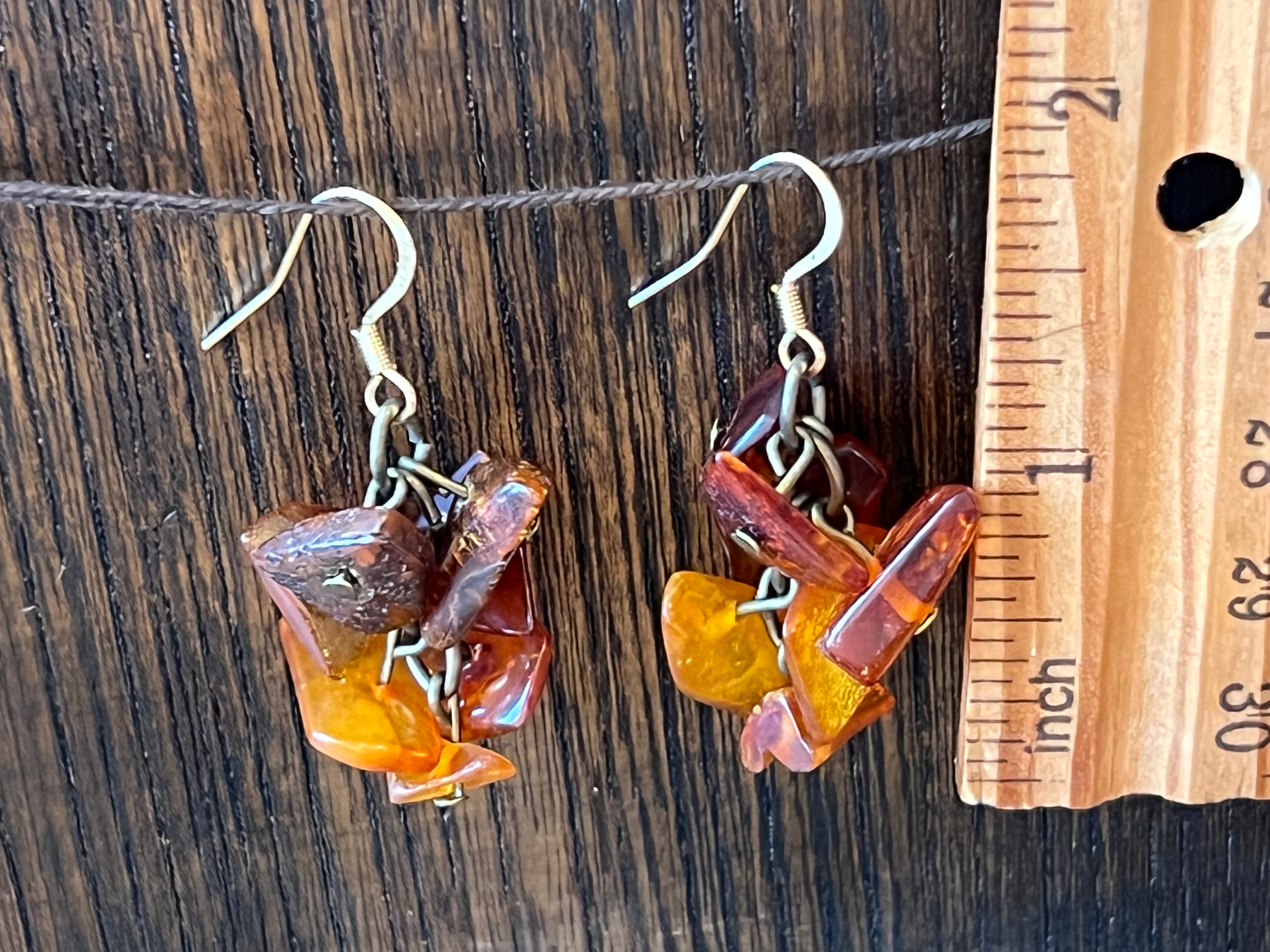 Polish Amber Shaky Earrings