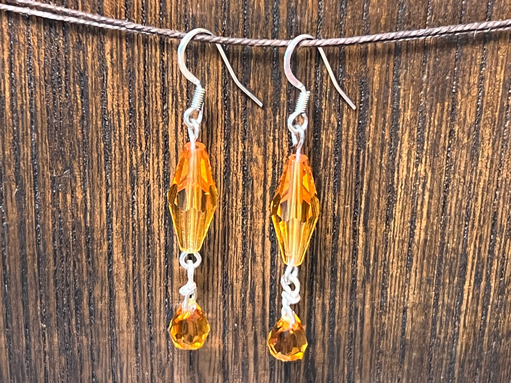 Swarovski Crystal Earrings - golden orange