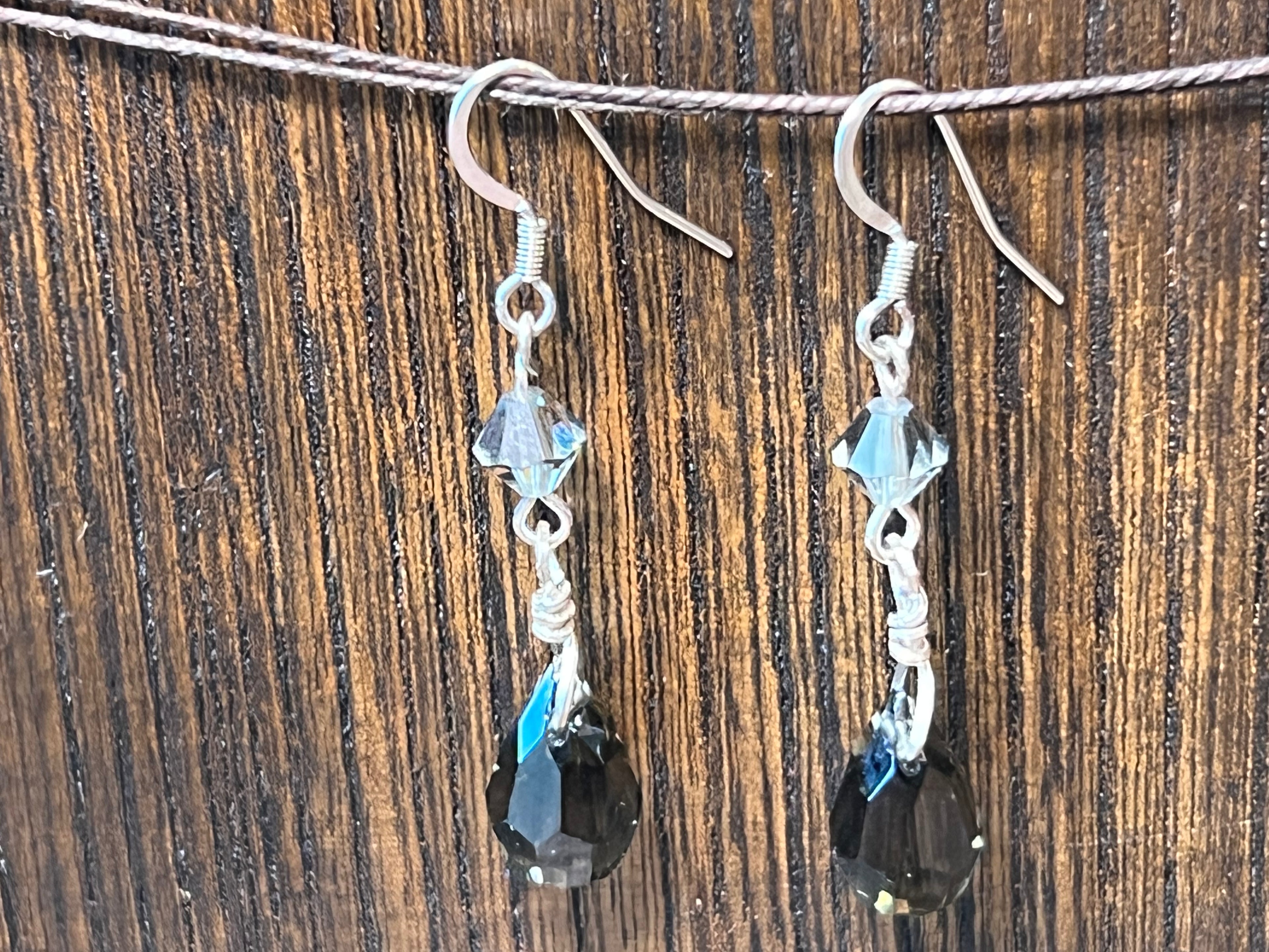 Swarovski Crystal Earrings - Grey