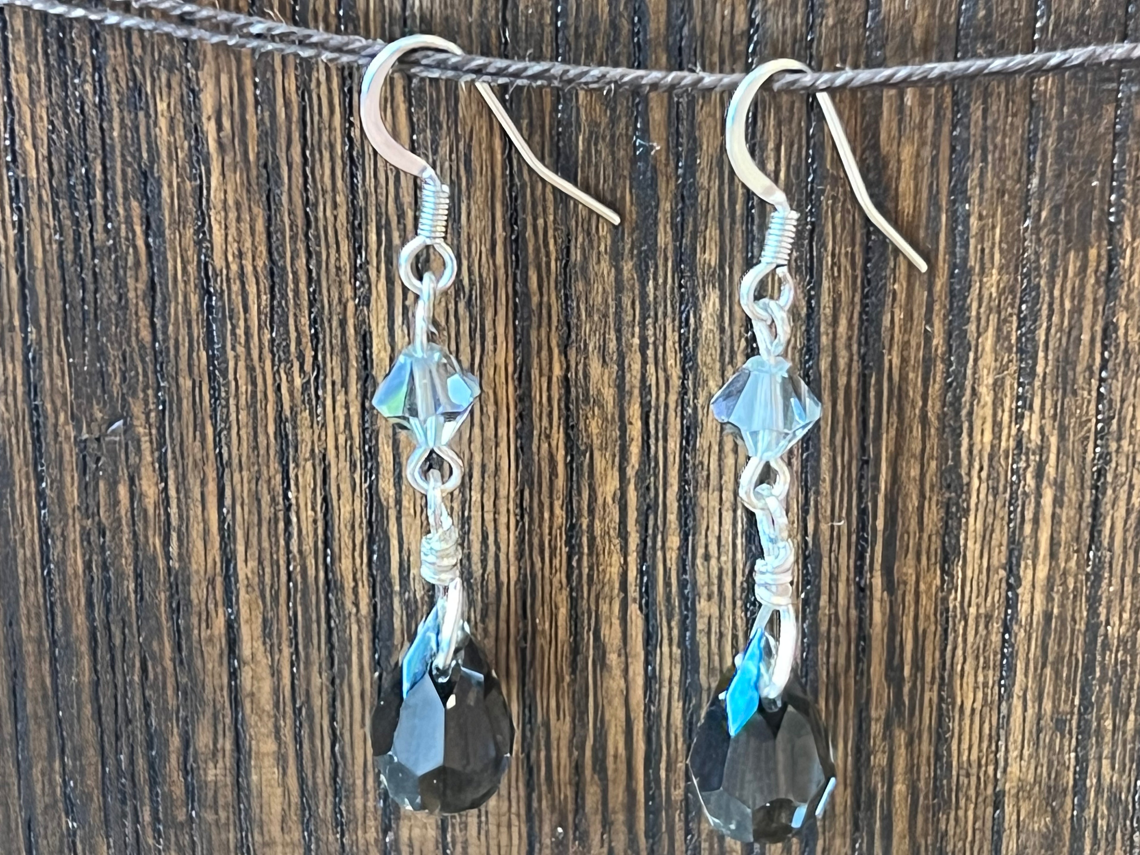 Swarovski Crystal Earrings - Grey
