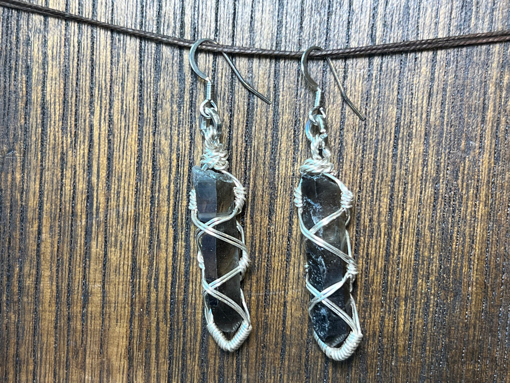 Smoky Quartz Wrapped earrings