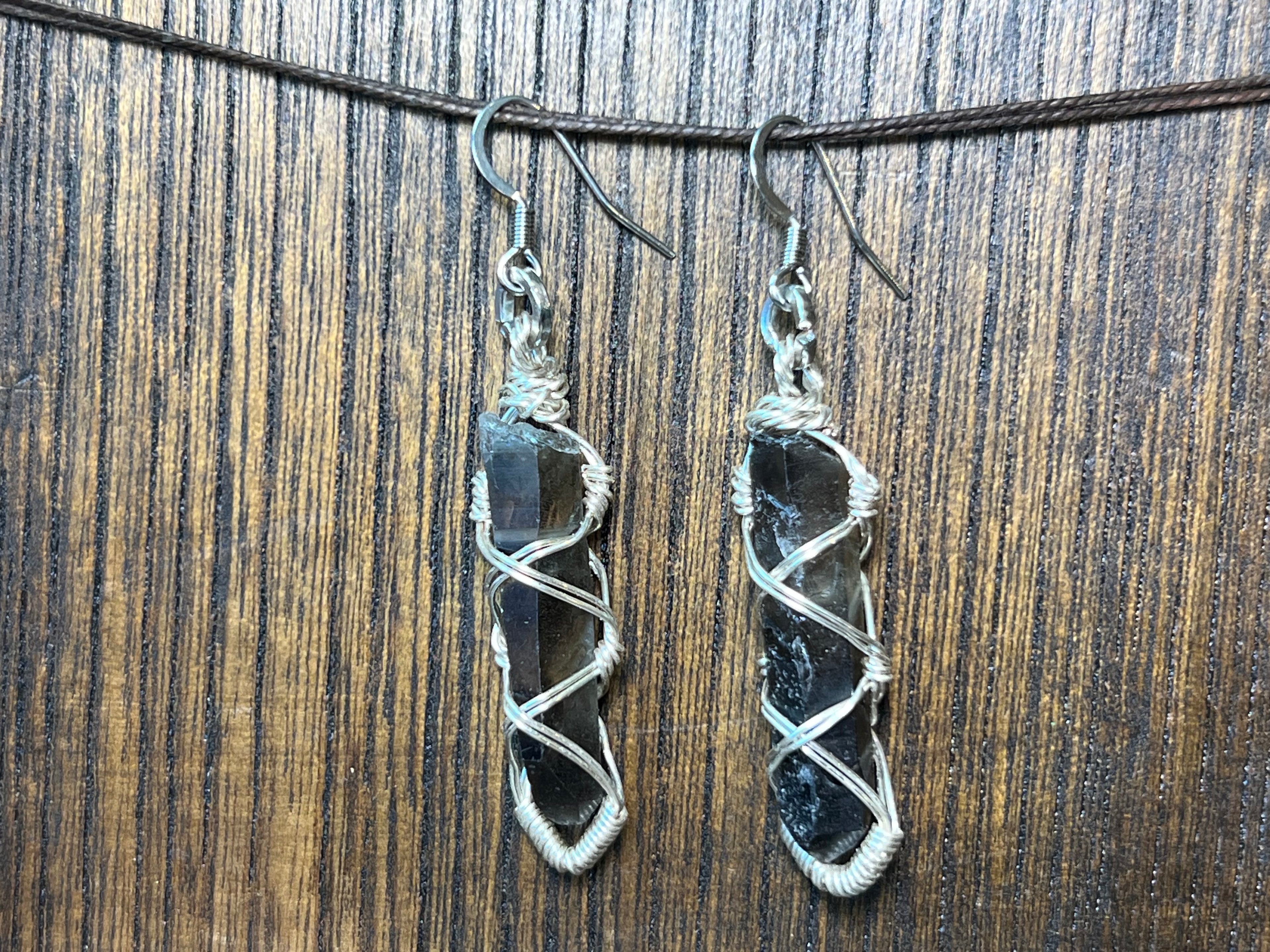 Smoky Quartz Wrapped earrings