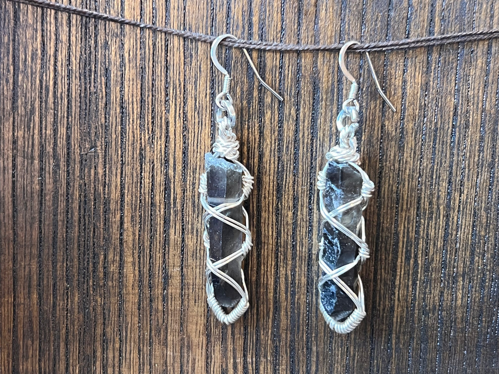 Smoky Quartz Wrapped earrings