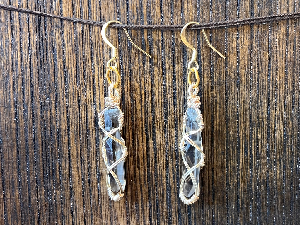 Smoky Quartz Earrings Gold