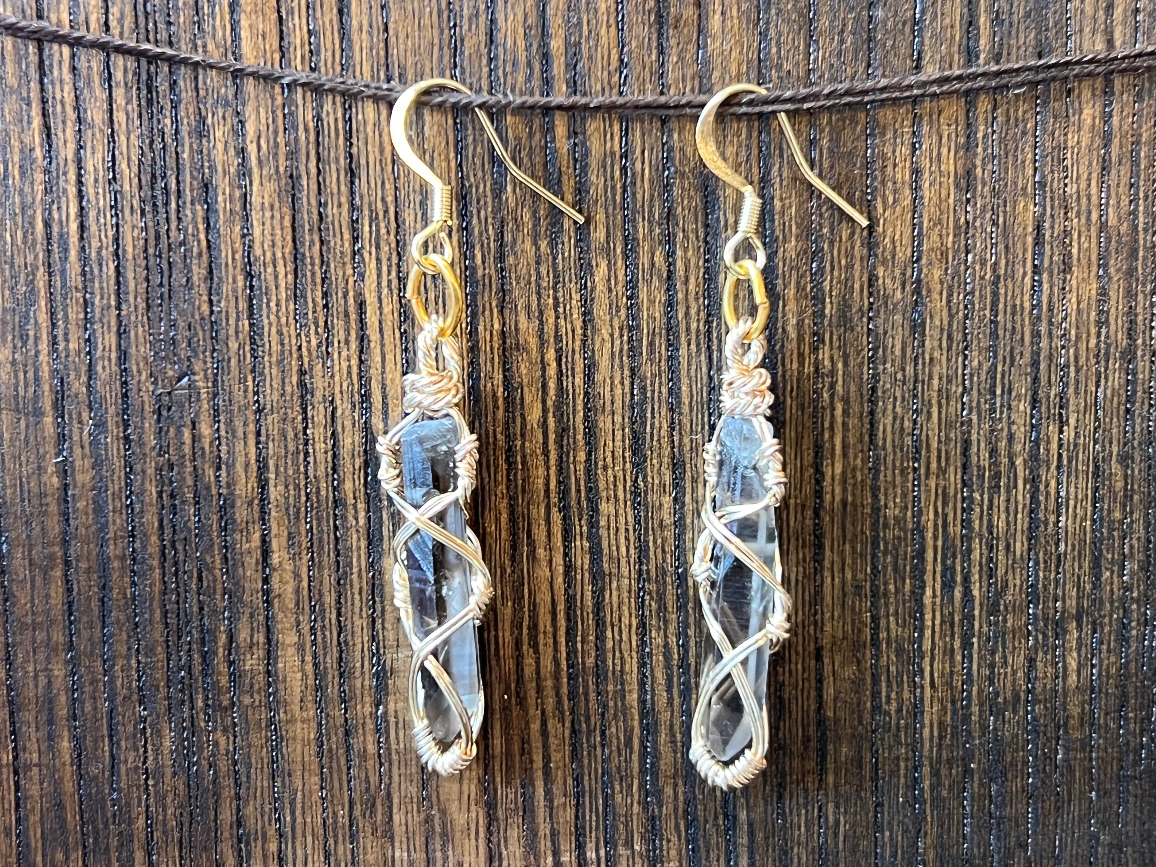 Smoky Quartz Earrings Gold