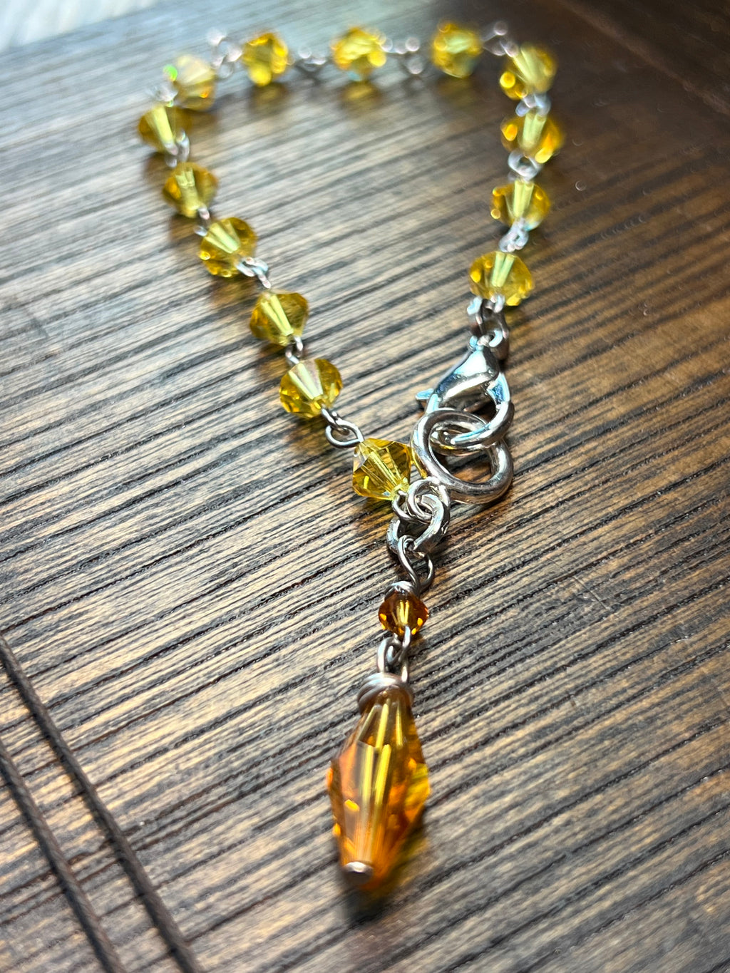 Swarovski Crystal Bracelet 7” - yellow & orange