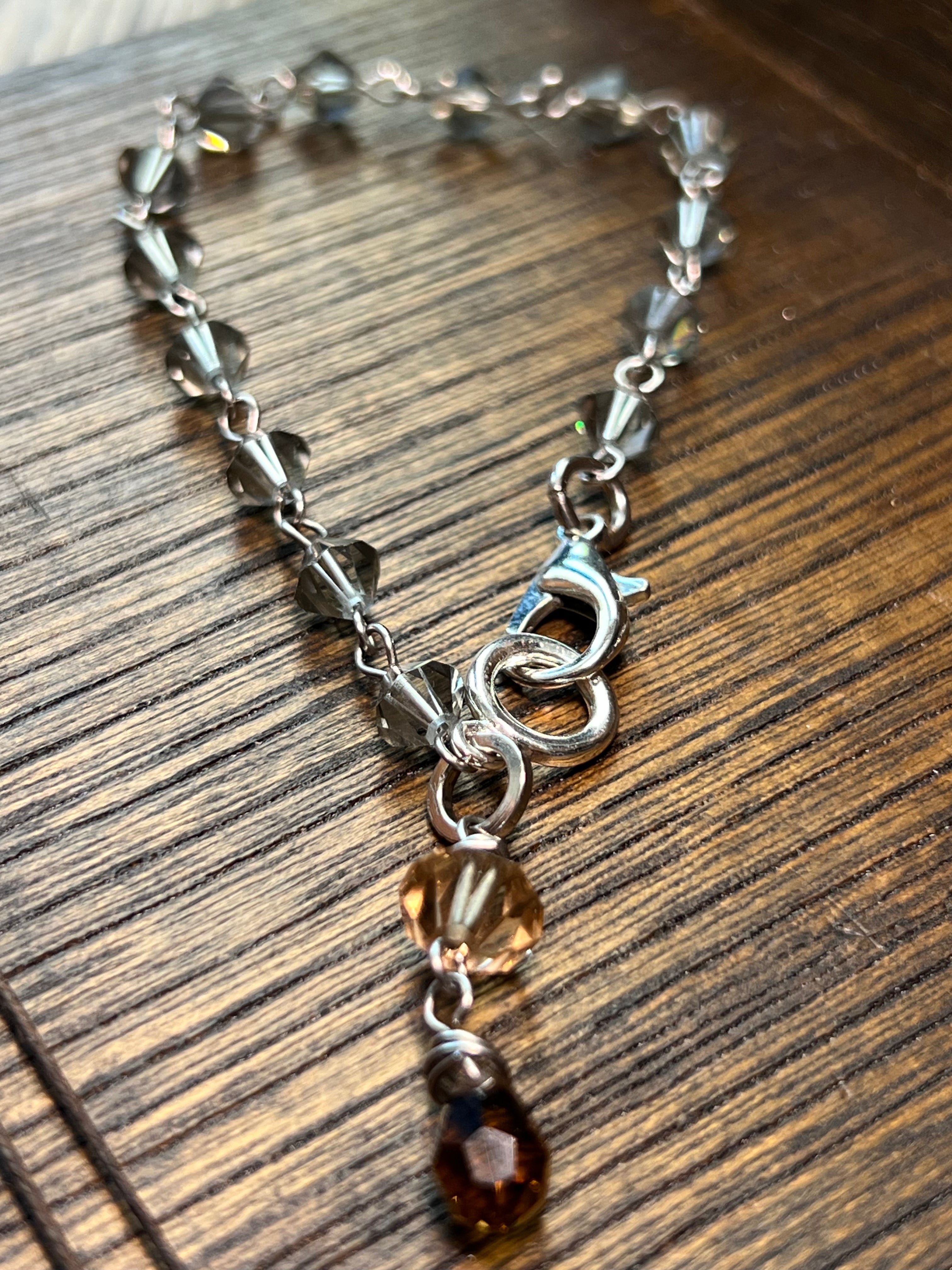 Swarovski Bracelet 7” - grey & brown