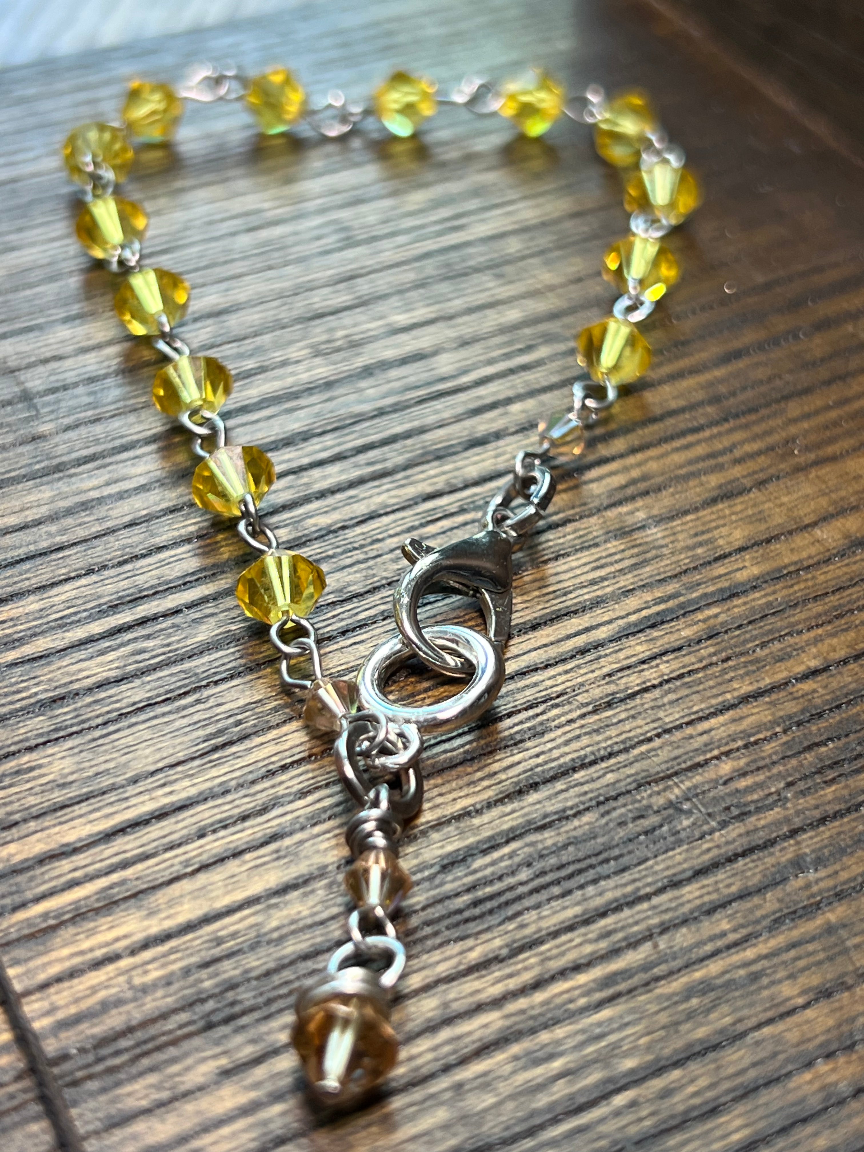 Swarovski Crystal Bracelet - yellow & brown