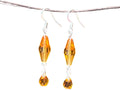 Swarovski Crystal Earrings - golden orange