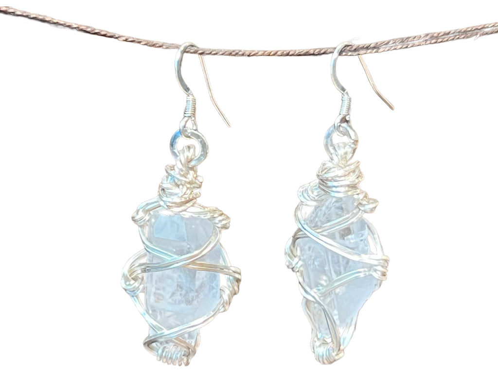 Clear Quartz Wrapped earrings