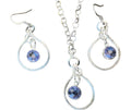 Matching Jewelry Set - Glass Crystal Earrings and Necklace various colors