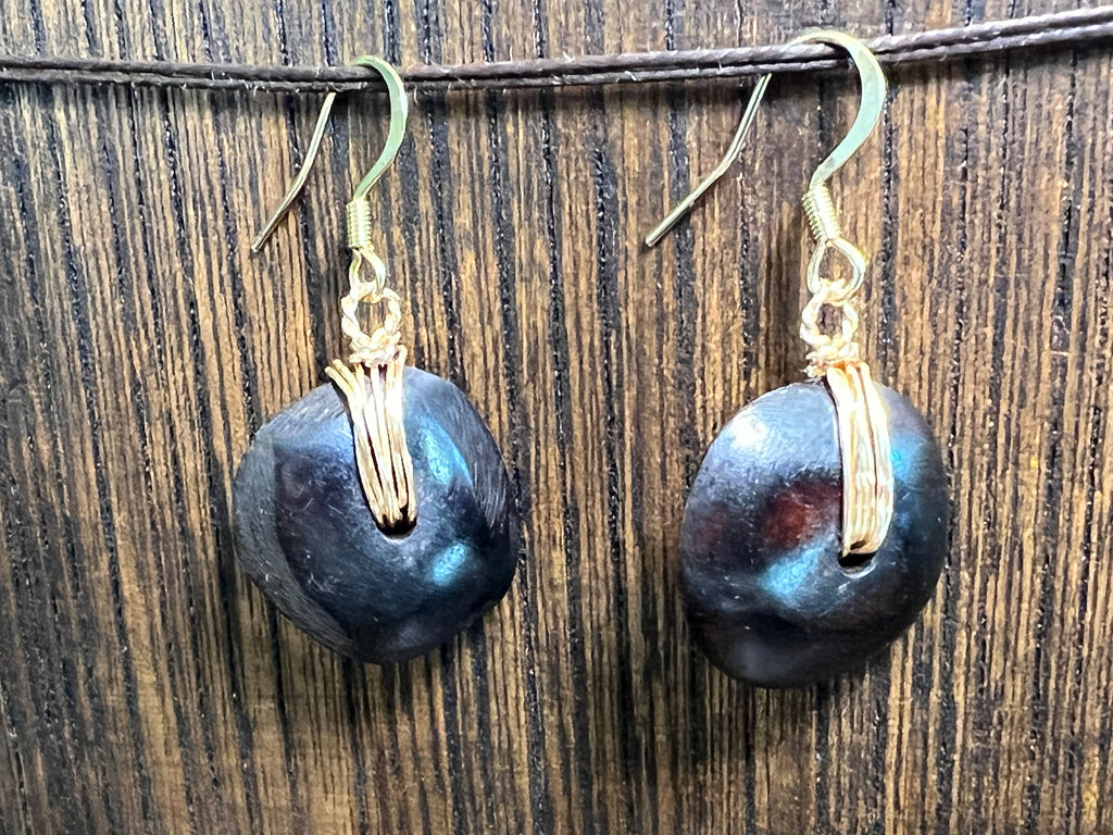 Buffalo Bone earrings - black