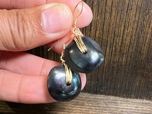 Buffalo Bone earrings - black