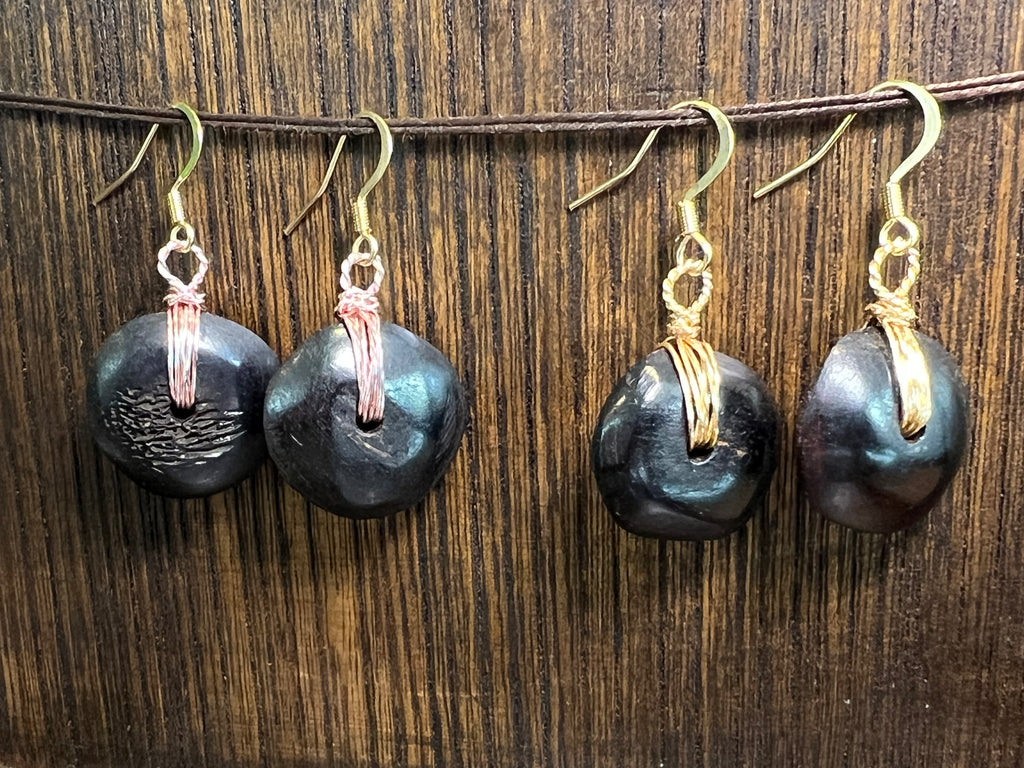 Buffalo Bone earrings - black