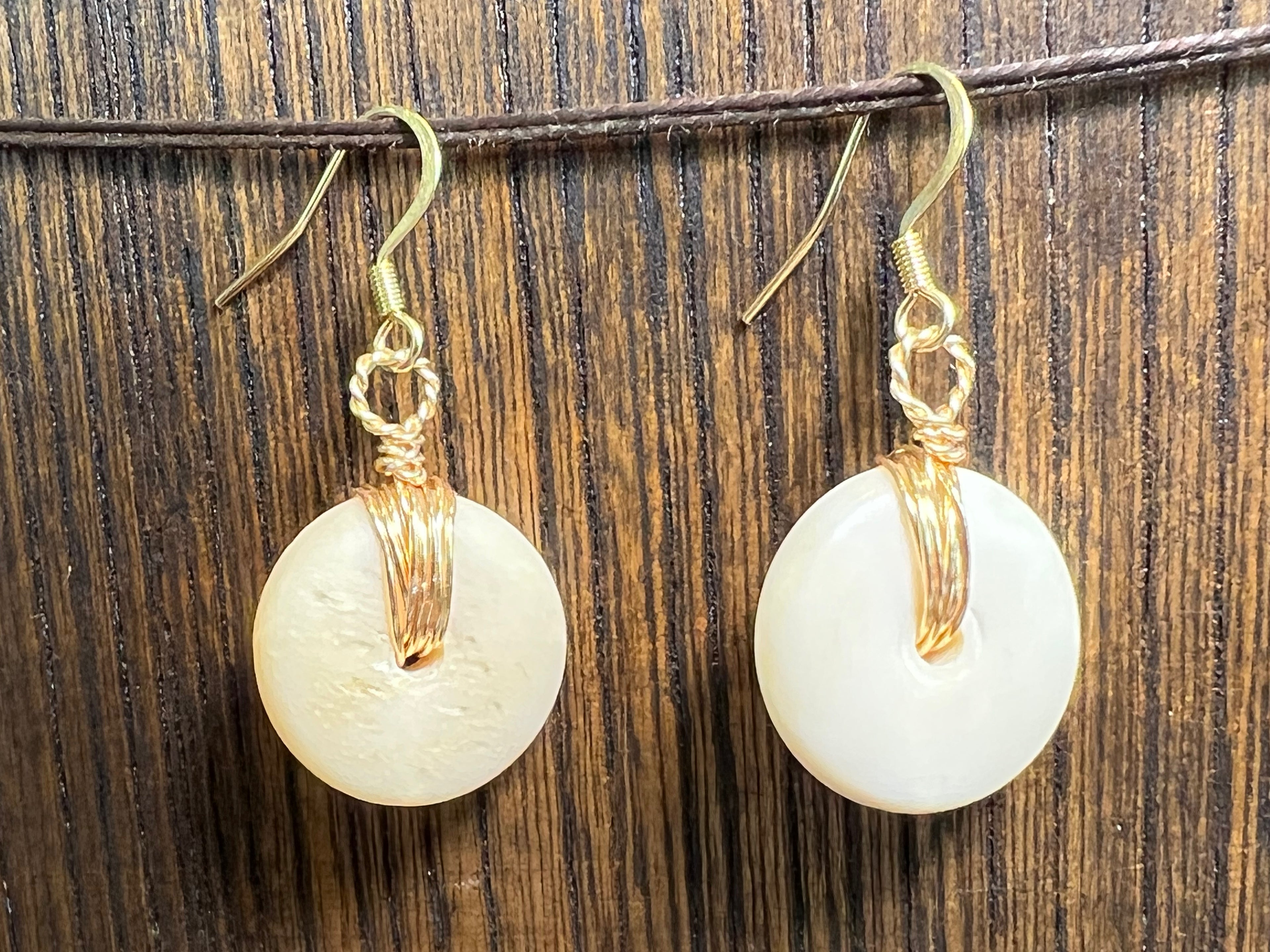 Buffalo Bone Earrings - cream