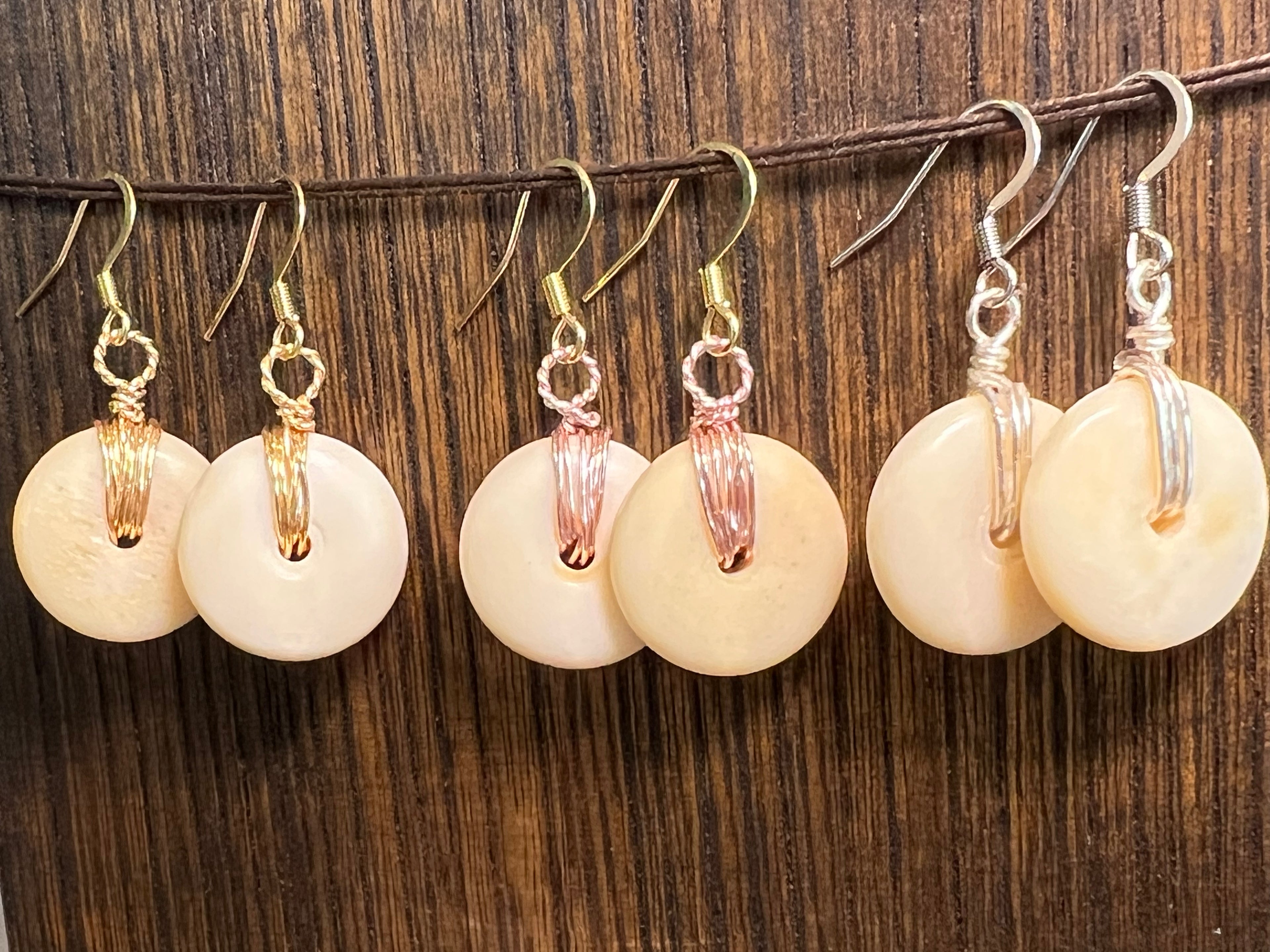 Buffalo Bone Earrings - cream