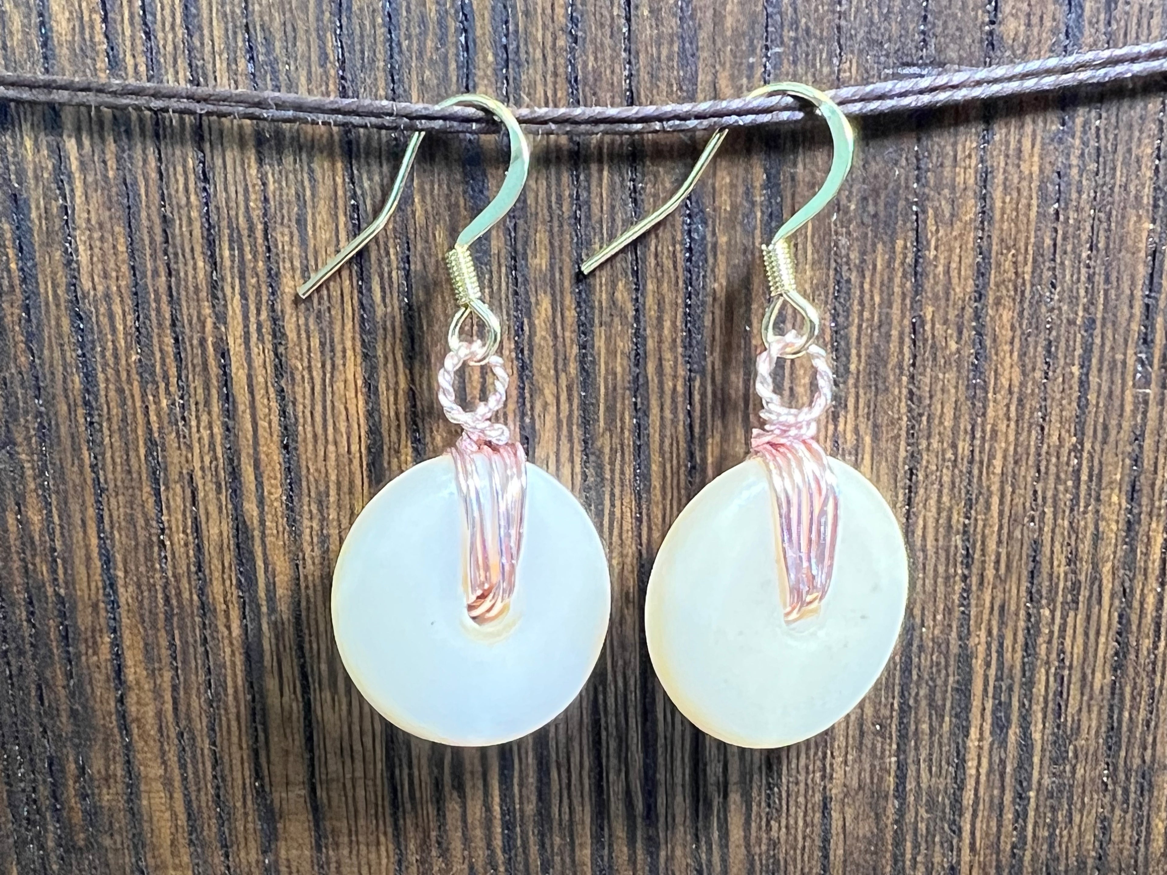 Buffalo Bone Earrings - cream