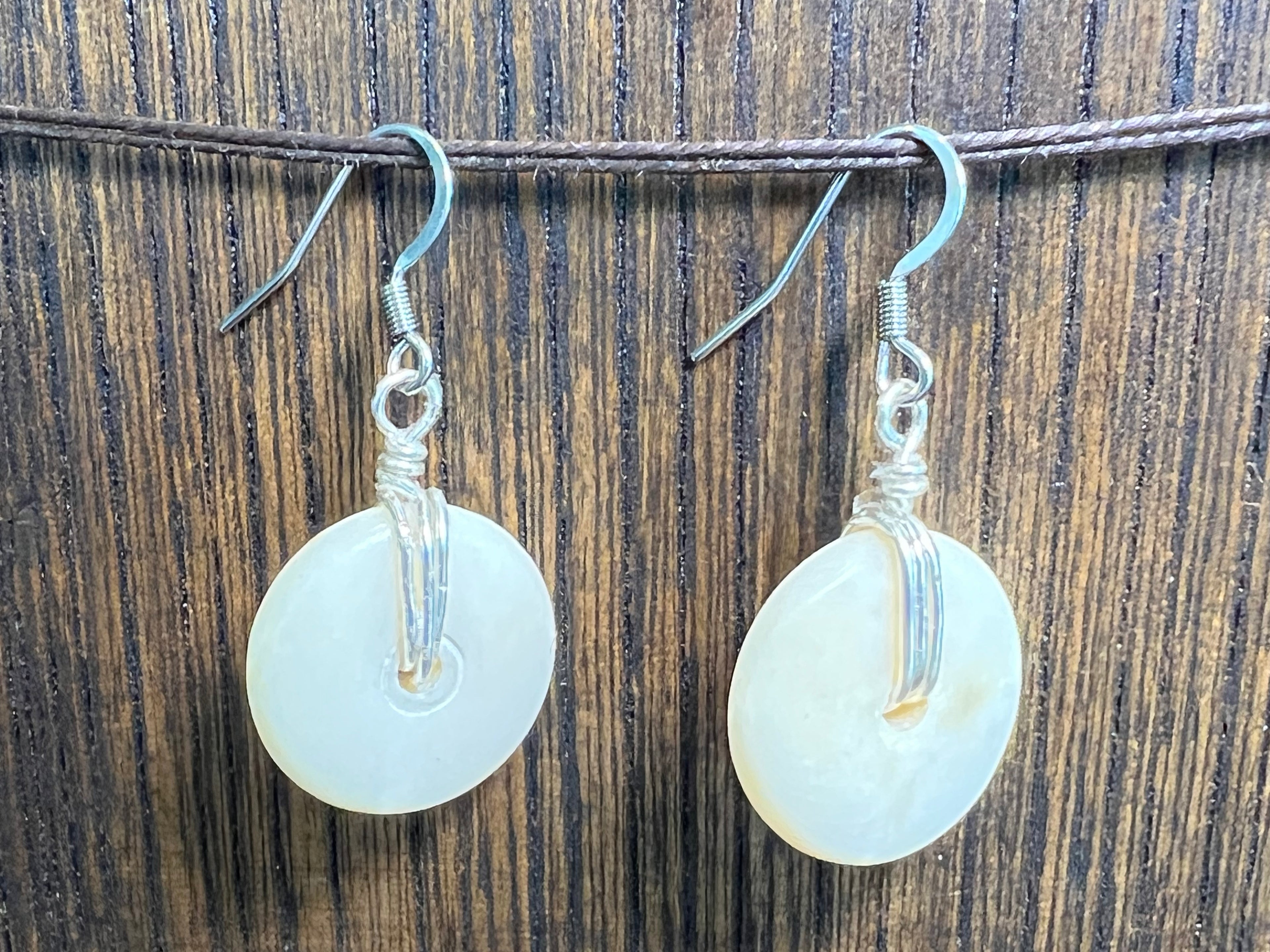 Buffalo Bone Earrings - cream