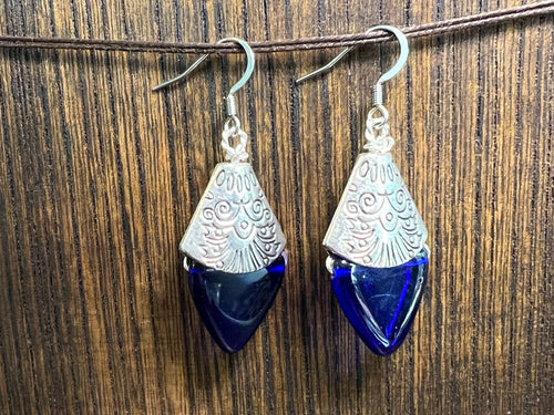 Glass Bead earrings - blue