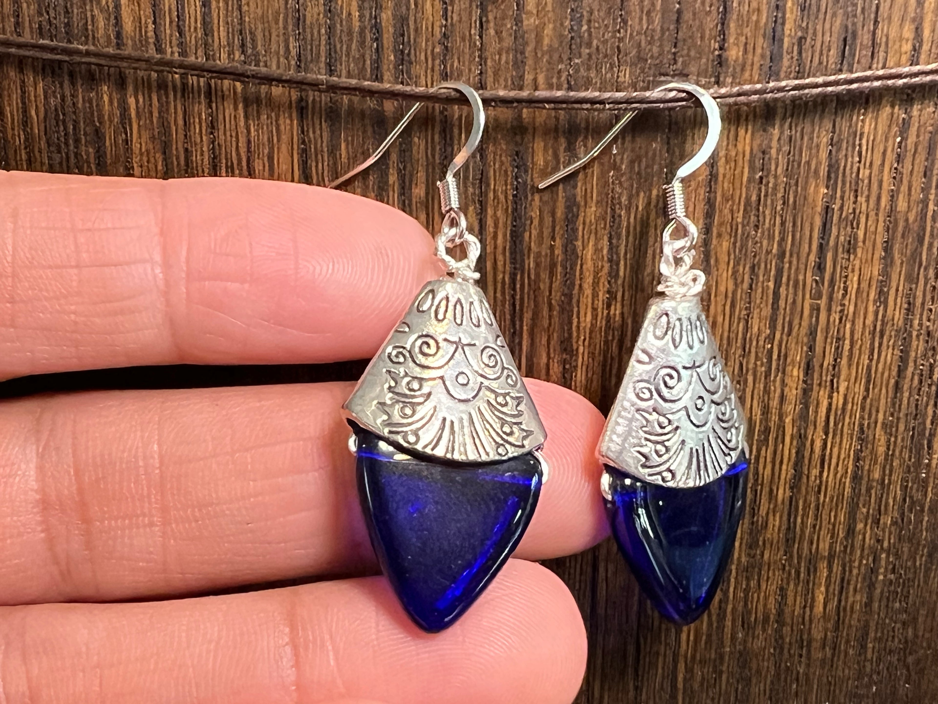 Glass Bead earrings - blue