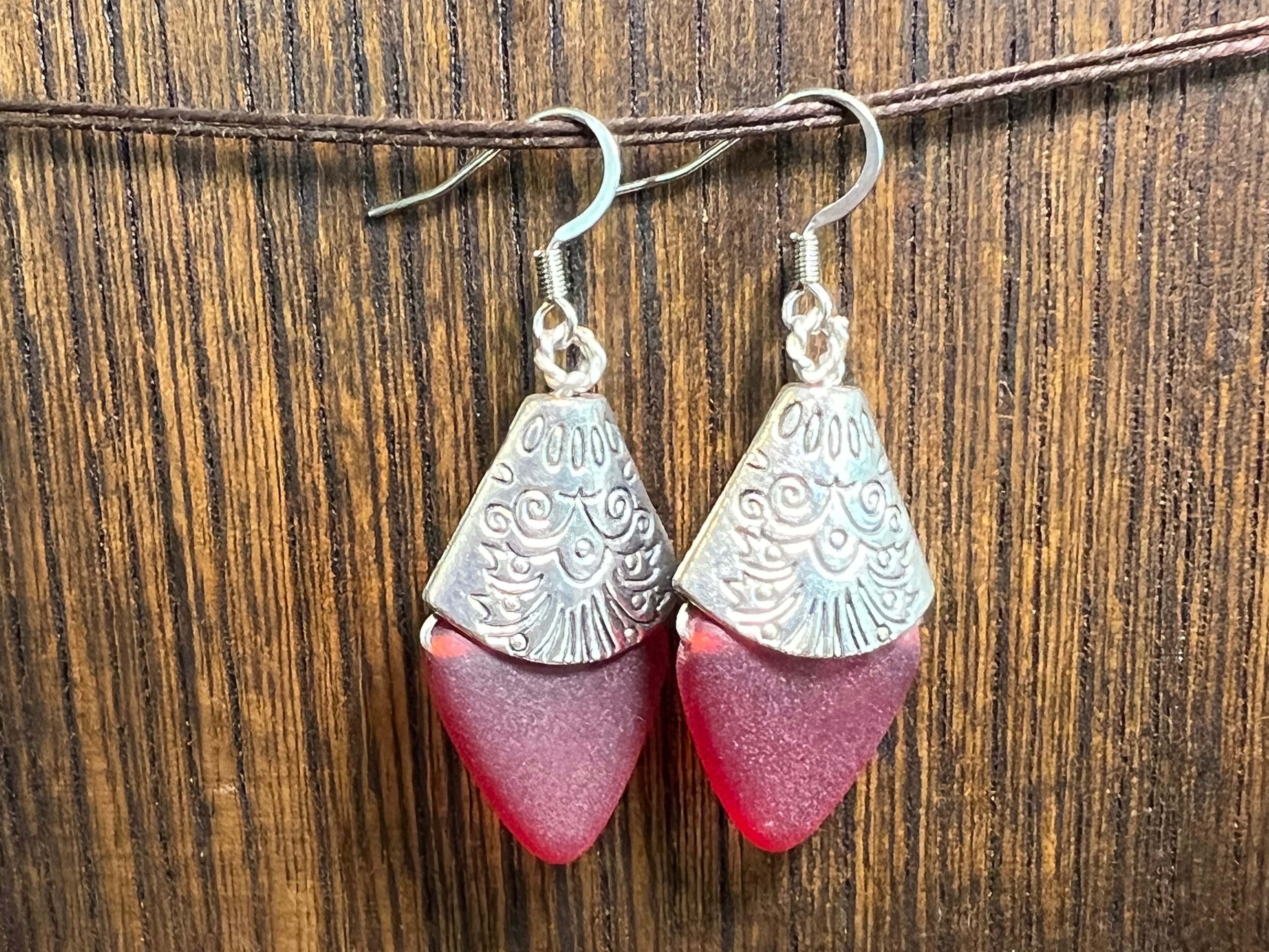 Glass Bead earrings - Red