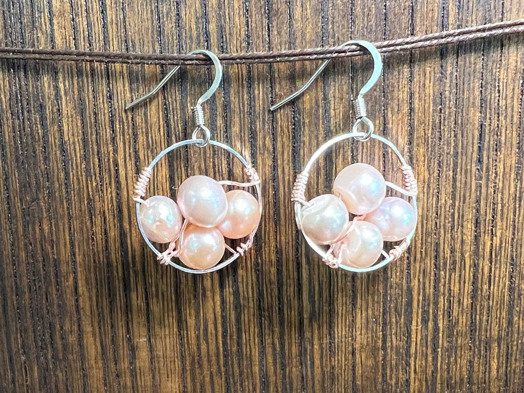 Freshwater Pearl earrings - baby pink