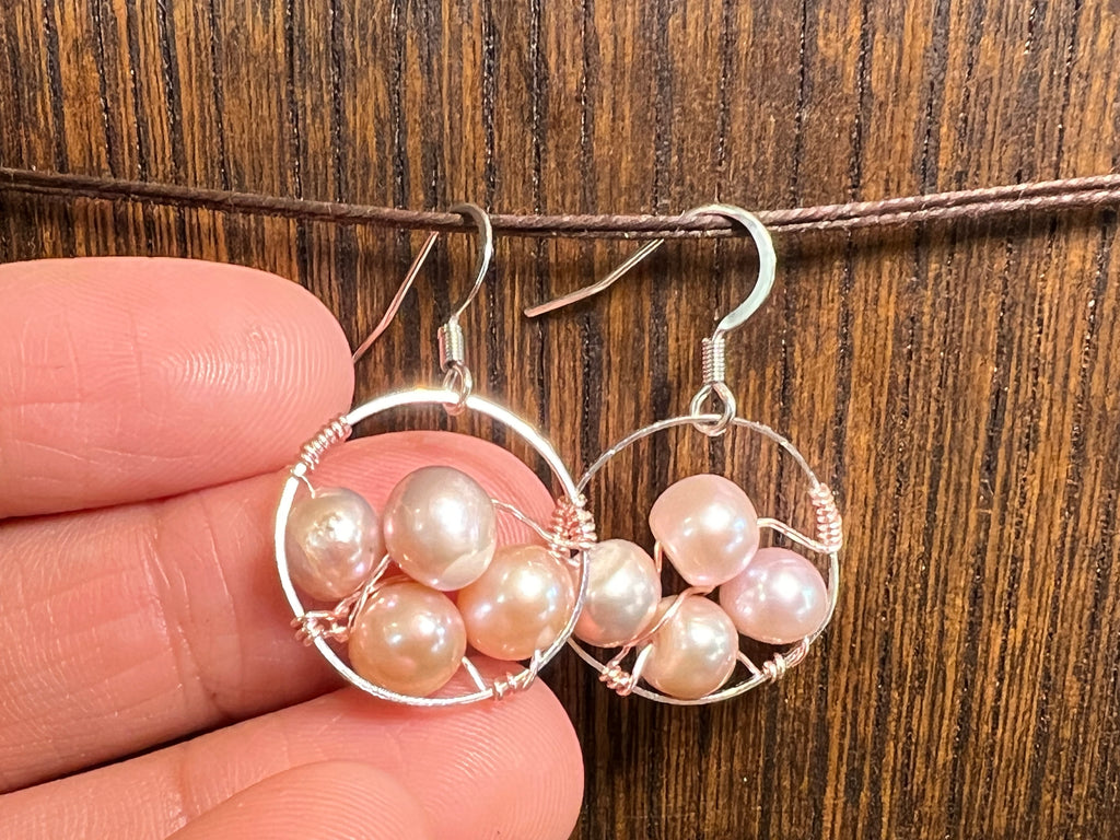 Freshwater Pearl earrings - baby pink