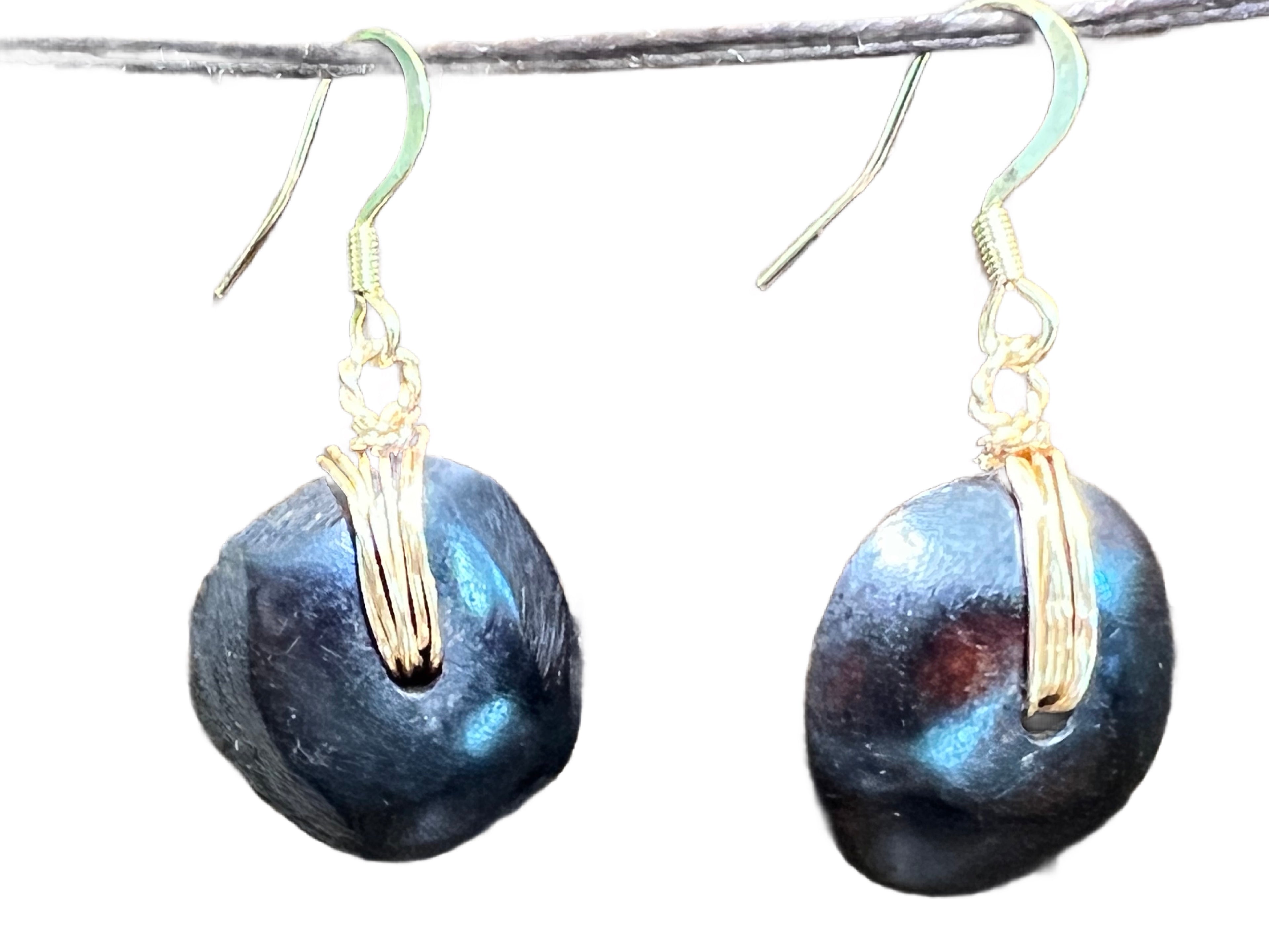 Buffalo Bone earrings - black