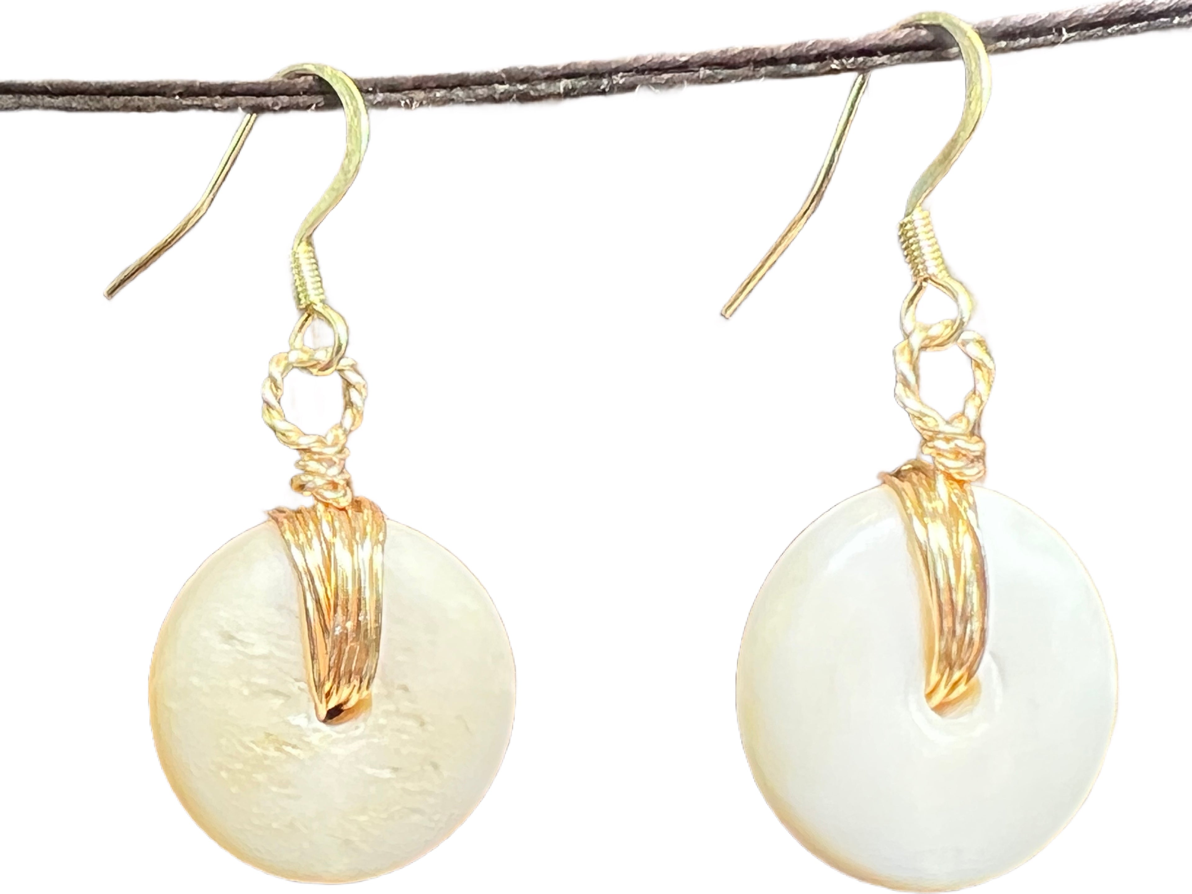 Buffalo Bone Earrings - cream