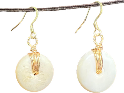 Buffalo Bone Earrings - cream