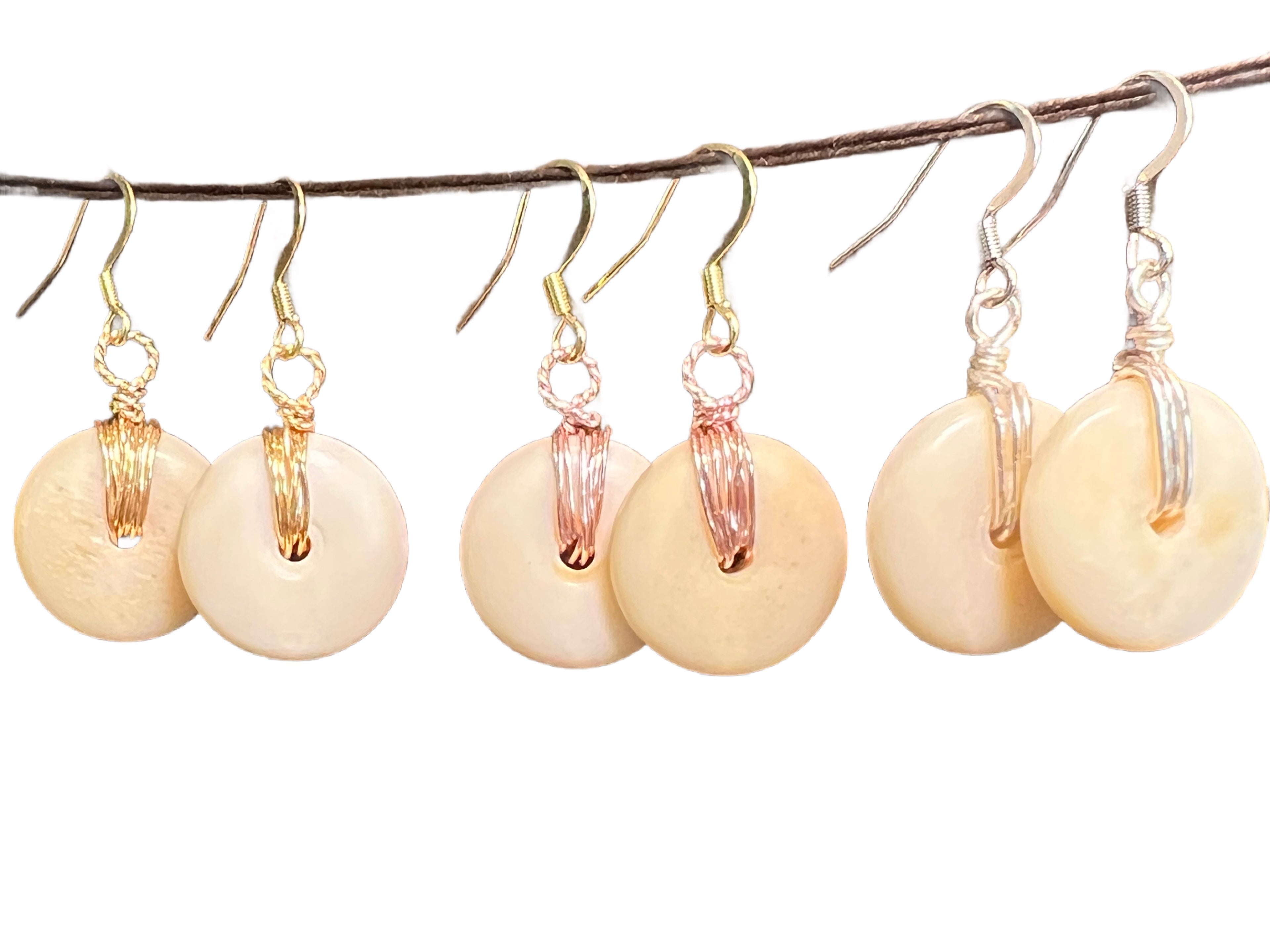 Buffalo Bone Earrings - cream