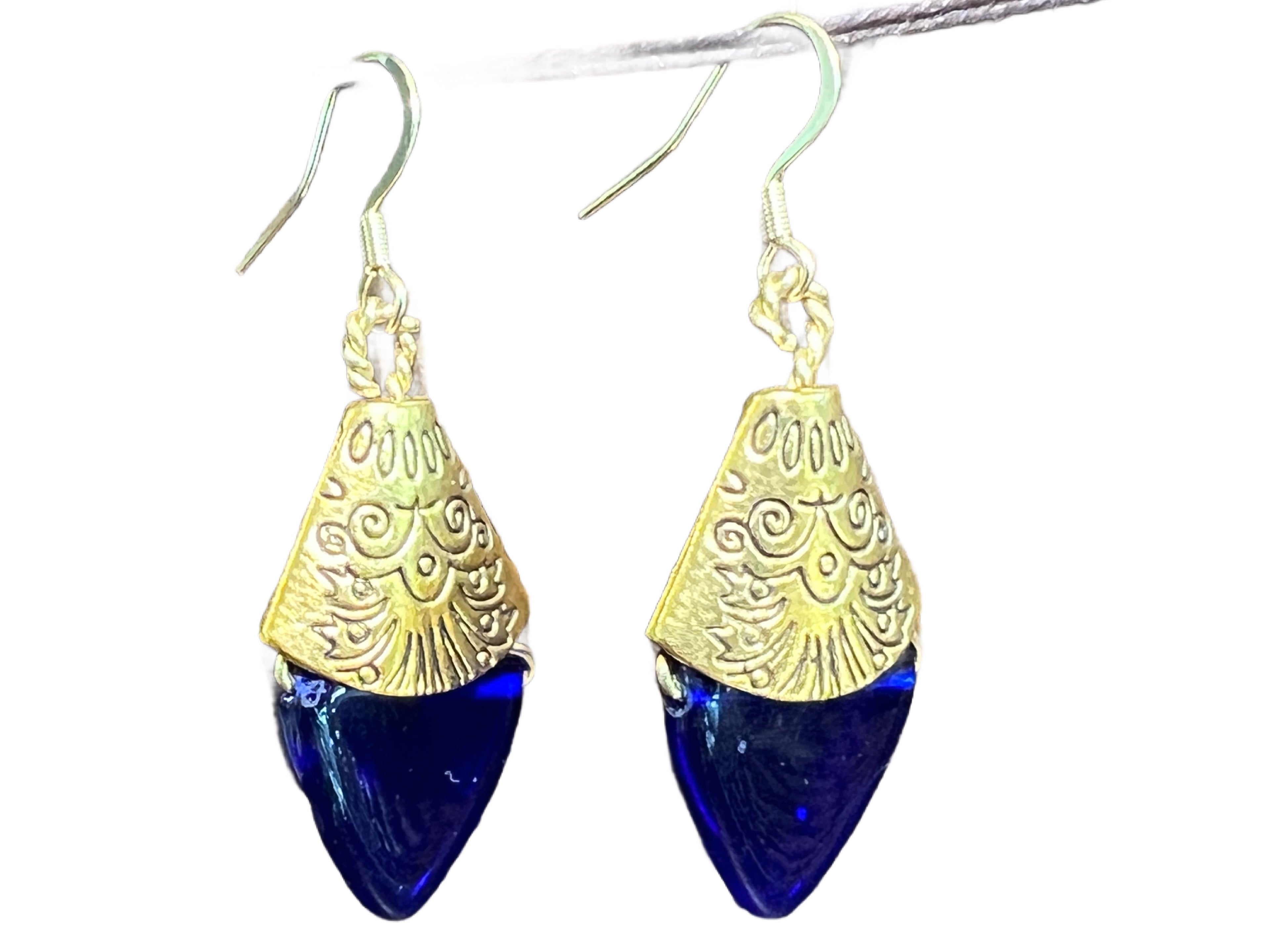 Glass Bead earrings - blue