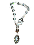 Swarovski Crystal Bracelet 6.5” - champagne & grey
