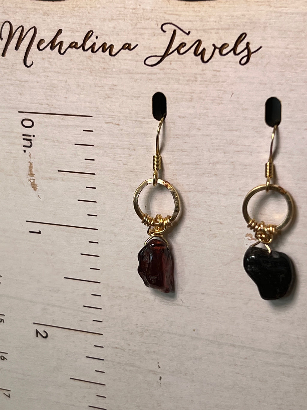 Garnet Earrings on 14k gold pl hooks