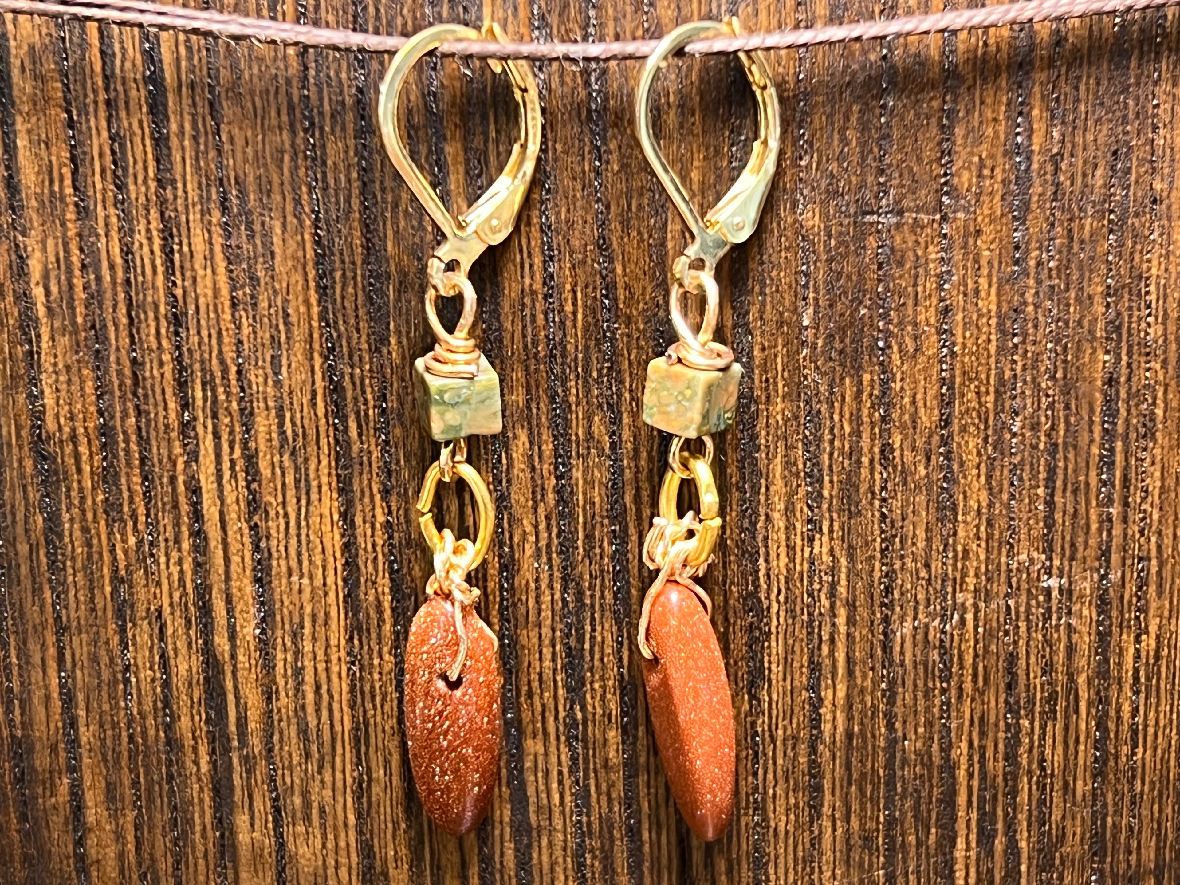 Goldstone & Unakite Earrings