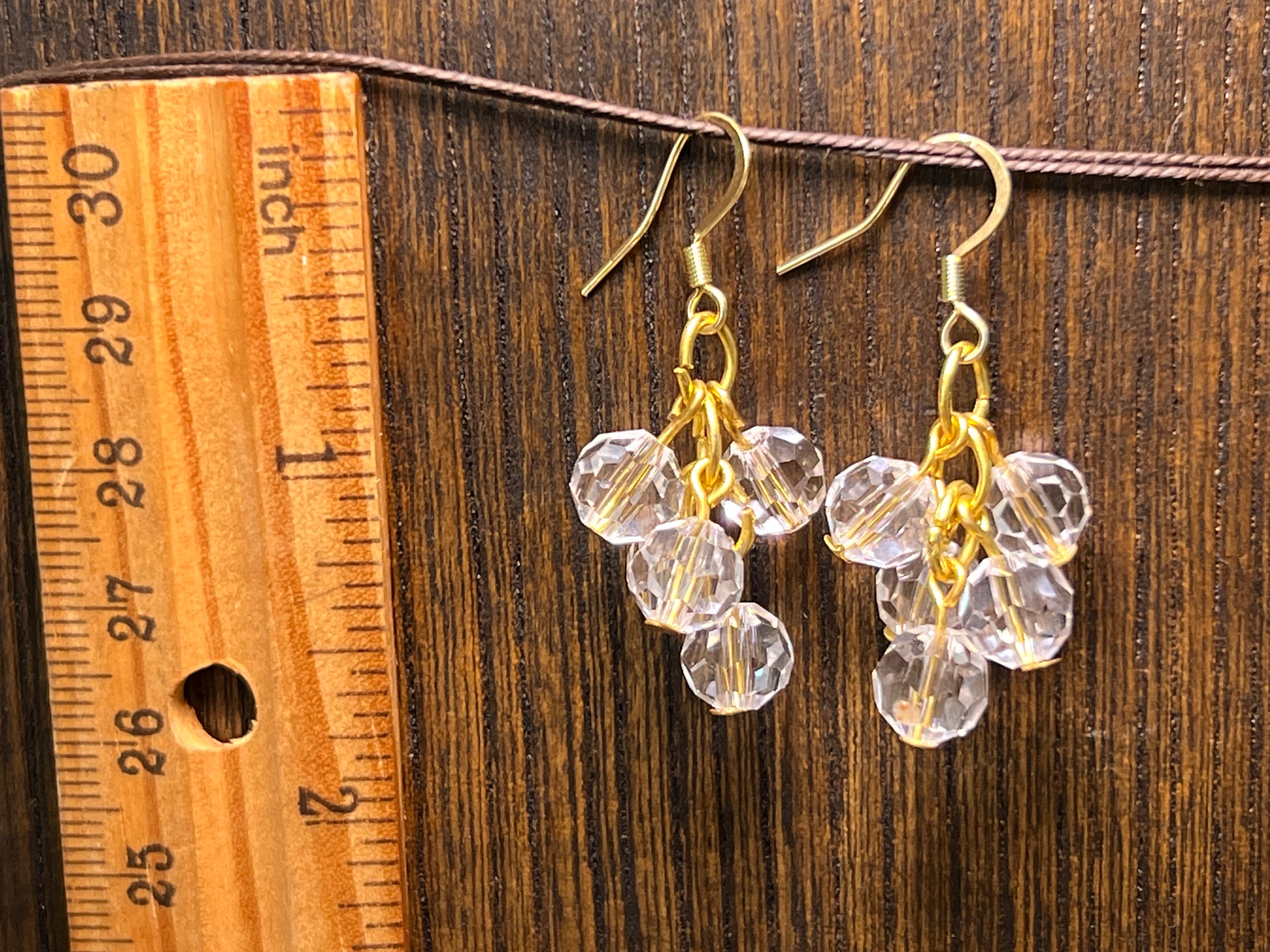 Clear Glass Beads Shaky Earrings