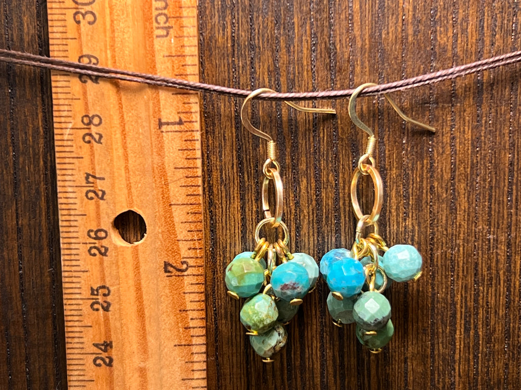 Turquoise Shaky Earrings on 14k gold pl