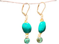 Turquoise Earrings on 14k gold pl hooks