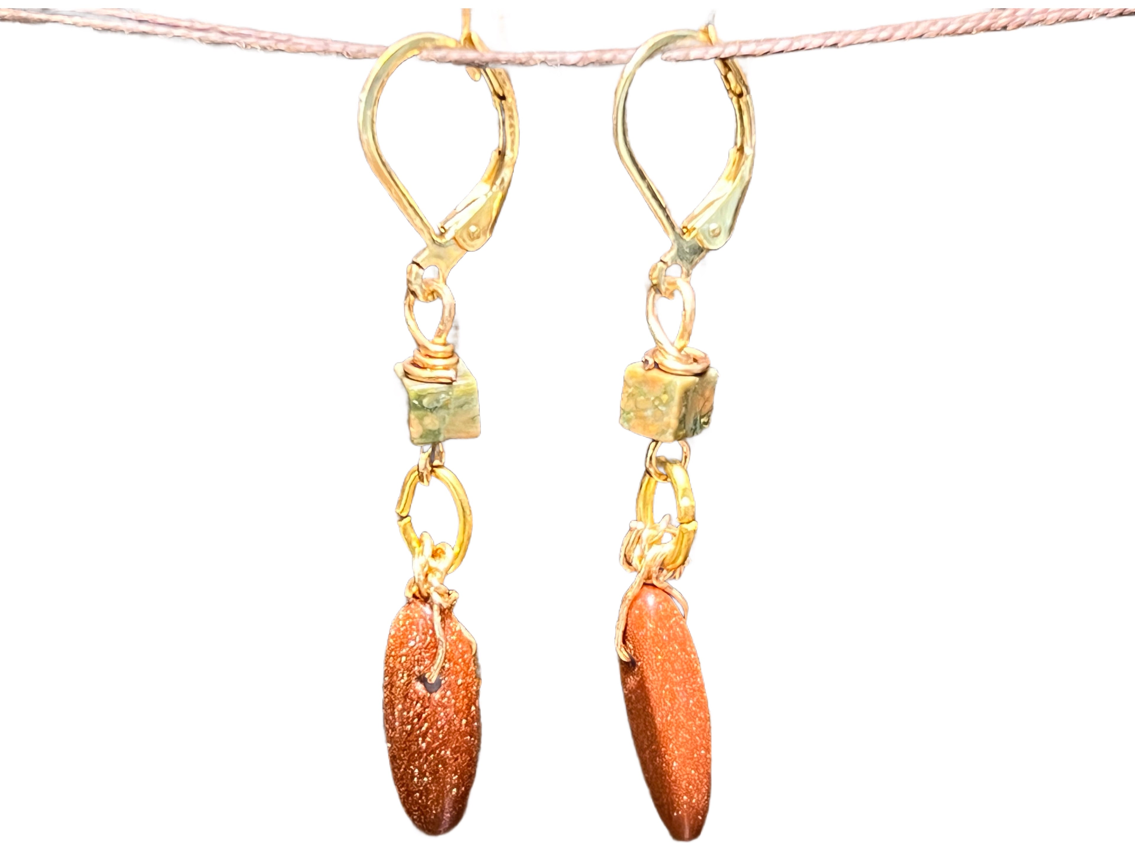 Goldstone & Unakite Earrings