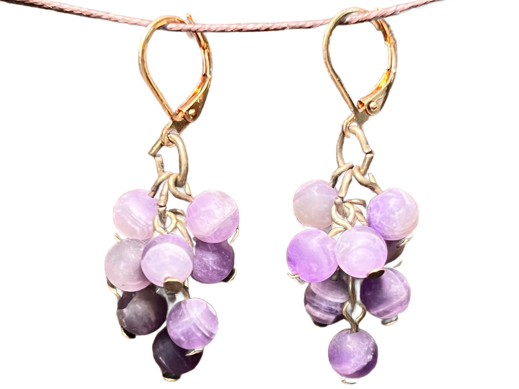 Amethyst Shaky Earrings - matte