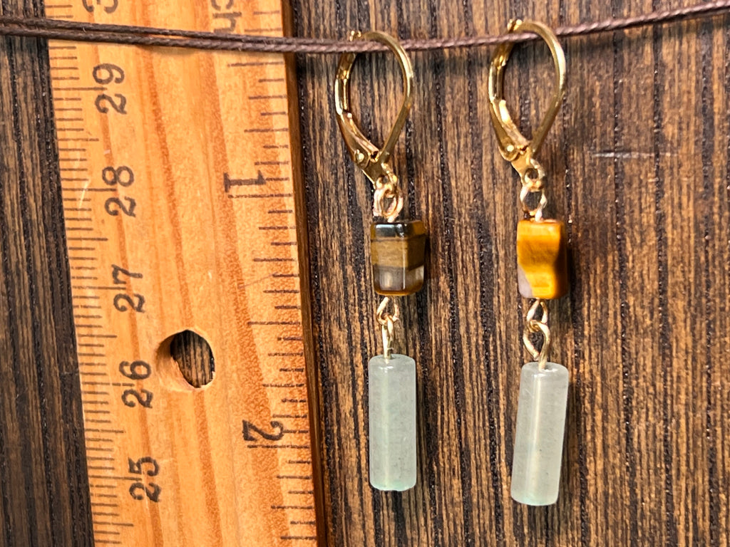 Aventurine & Tiger’s Eye earrings