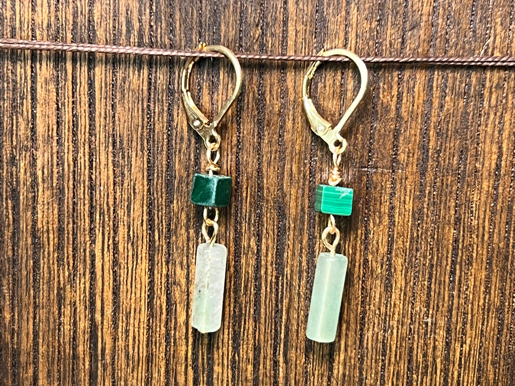 Aventurine & Malachite earrings
