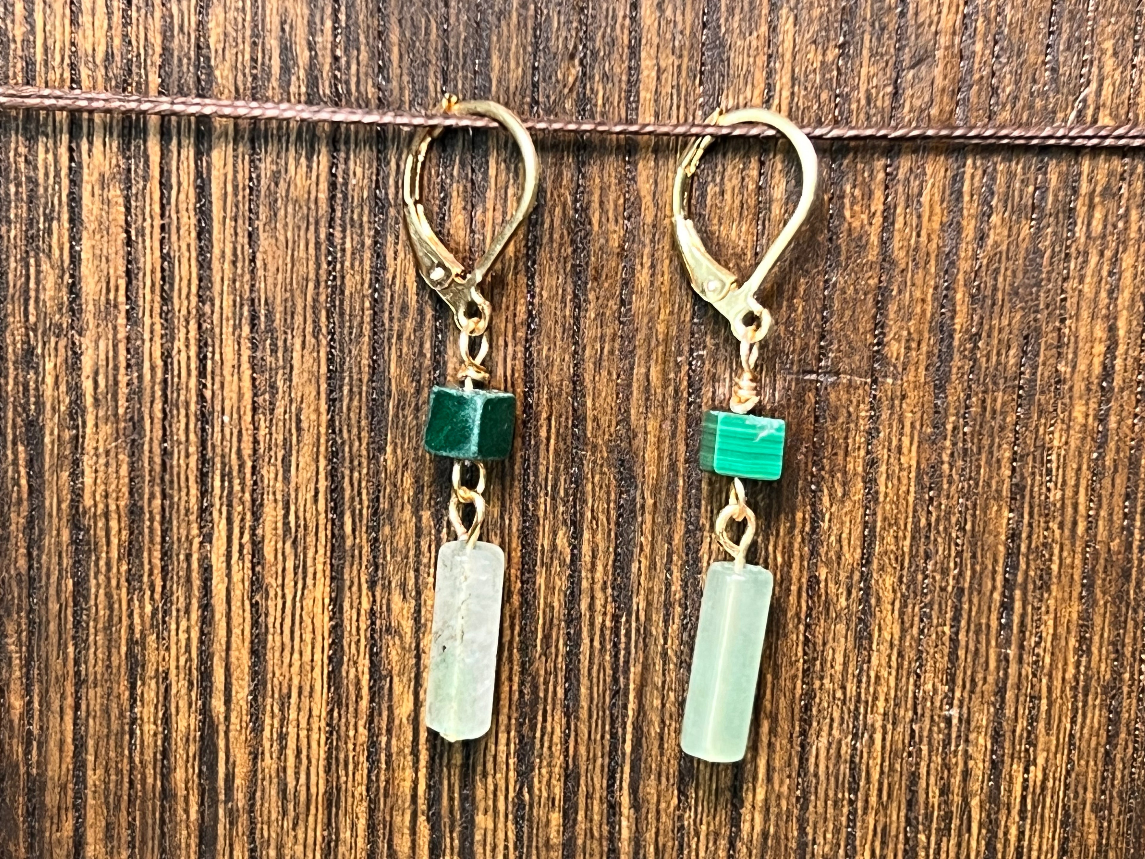 Aventurine & Malachite earrings