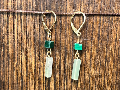 Aventurine & Malachite earrings