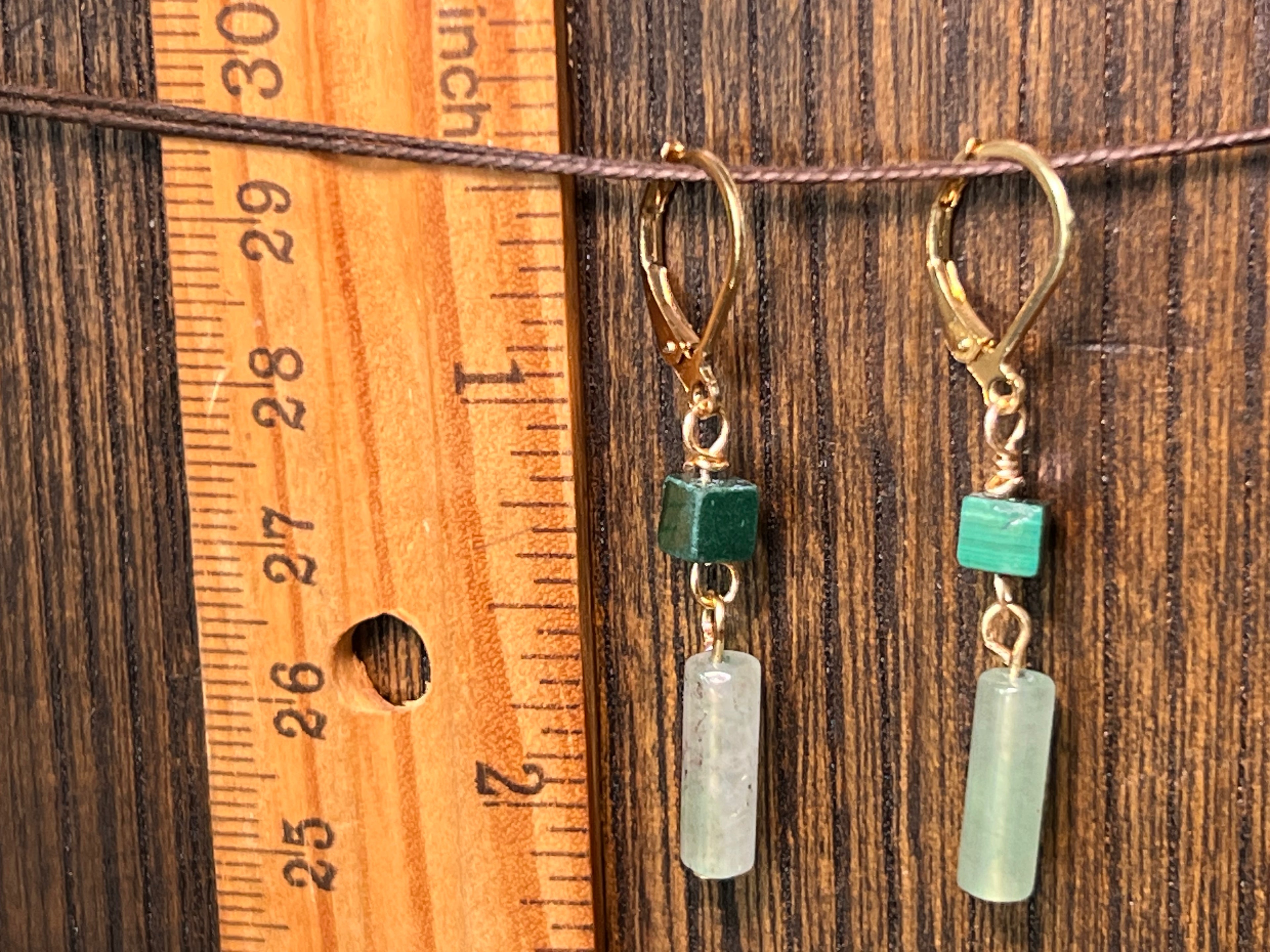 Aventurine & Malachite earrings
