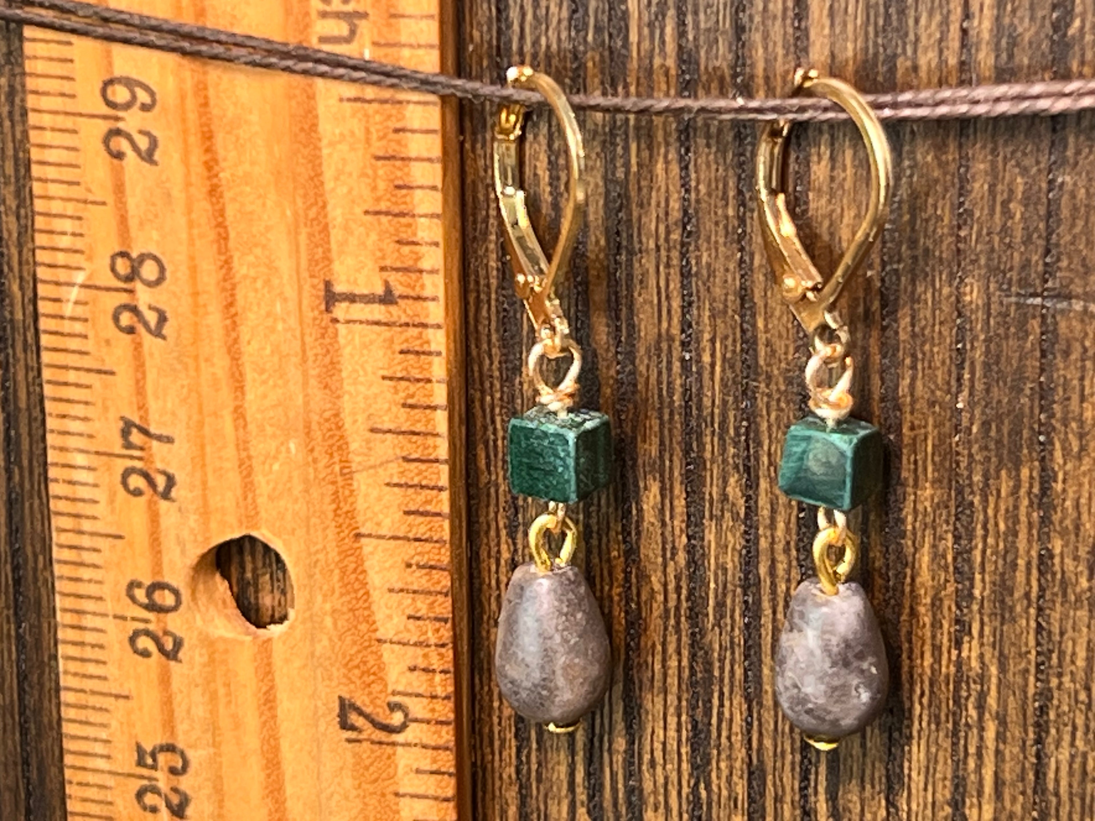 Amazonite & Malachite earrings